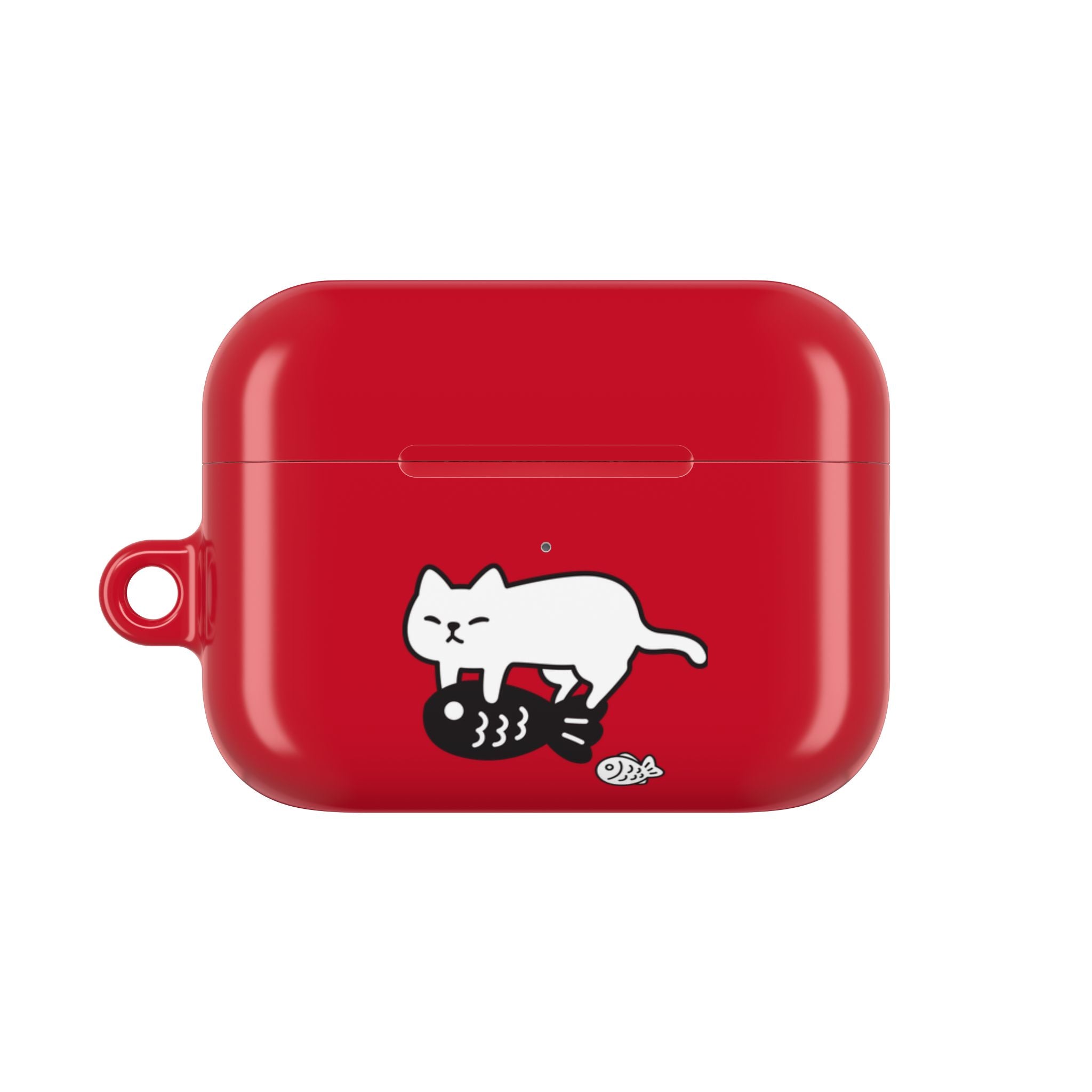 Cat Fighting Fish Red AirPod or AirPod Pro Case