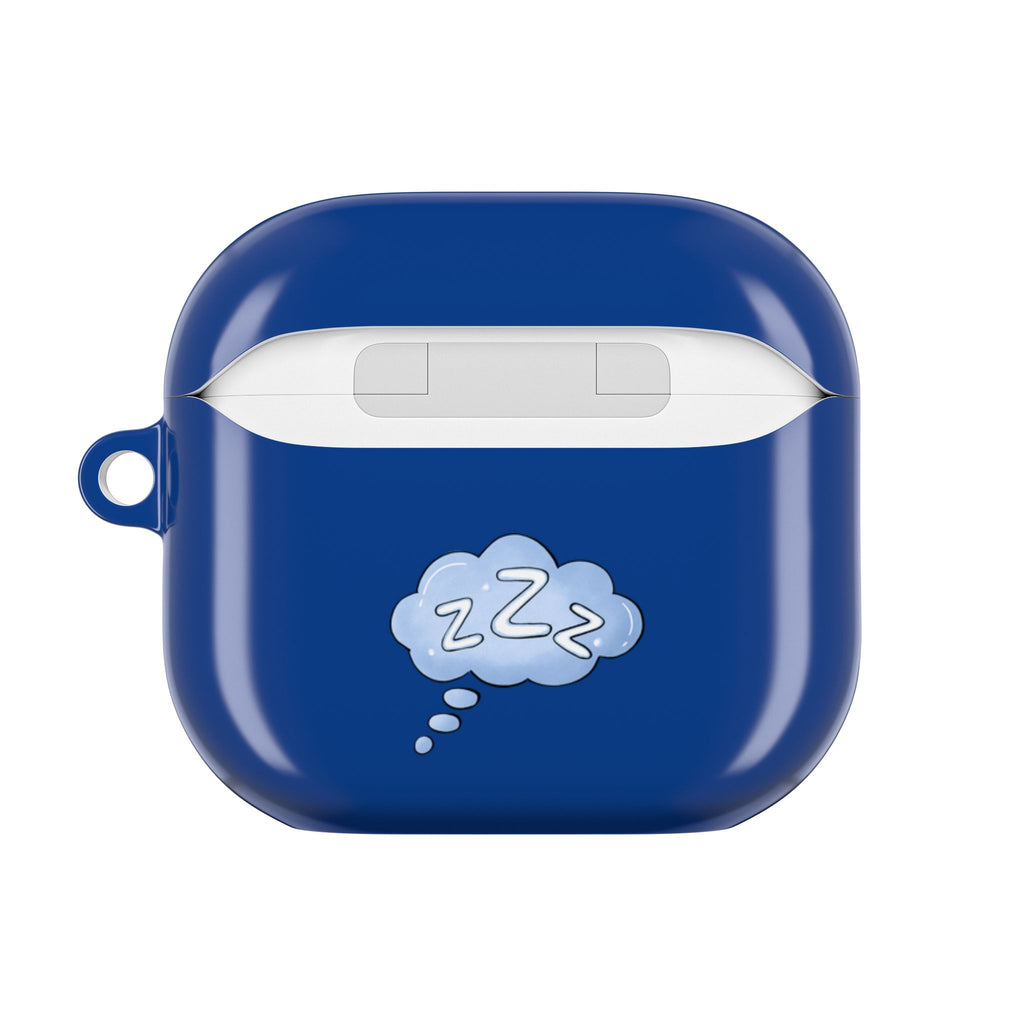 Blue AirPods Case with a Snoozing Bulldog