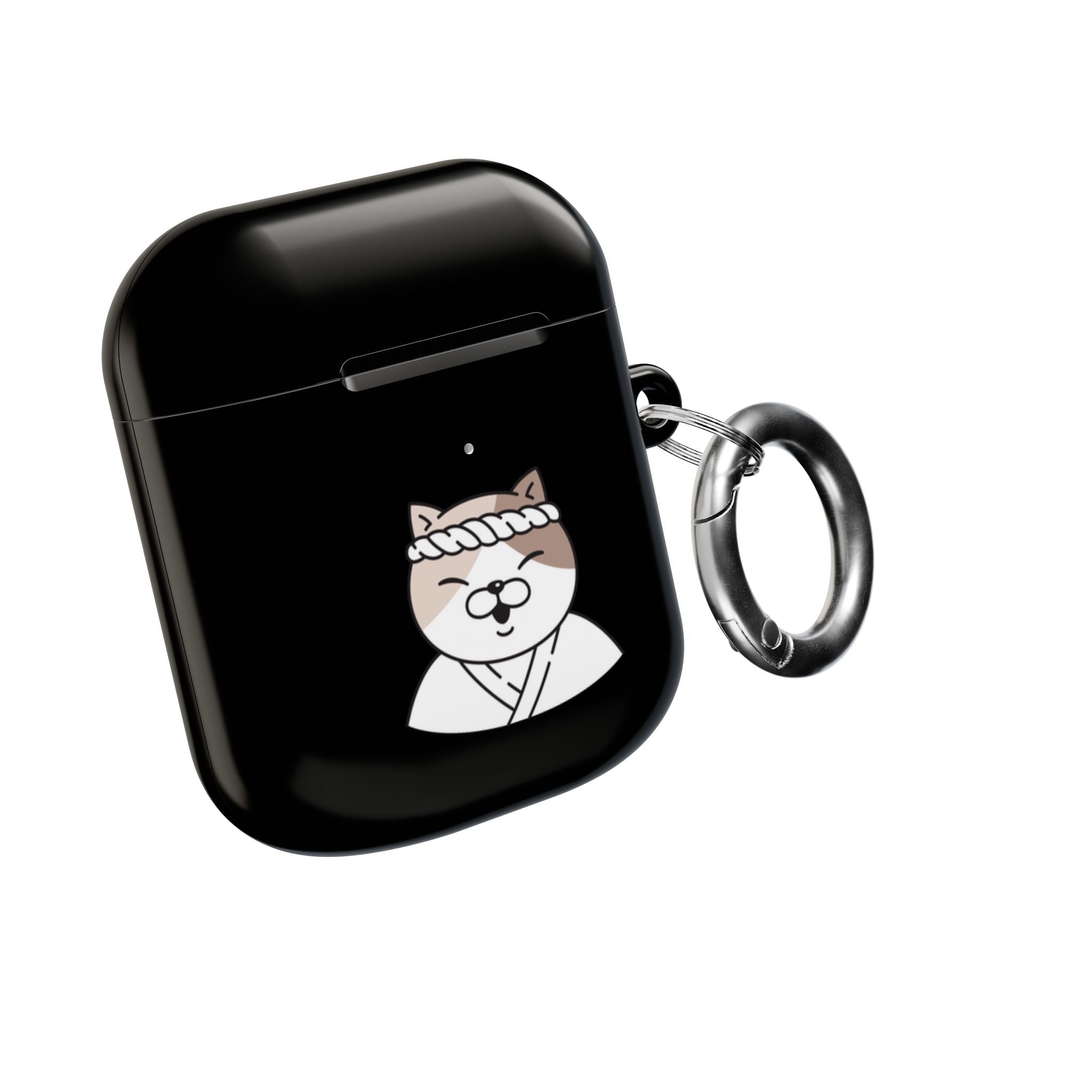 Samurai Shiba Inu with Japanese Flag Black AirPods or AirPods Pro Case