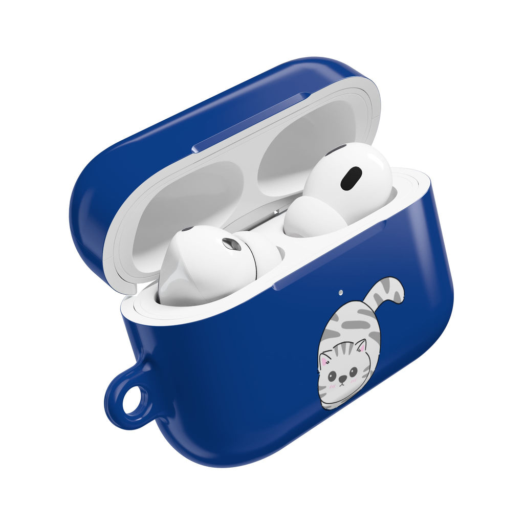 Cat & Fish AirPod Case - Cute Blue Protective AirPods Case