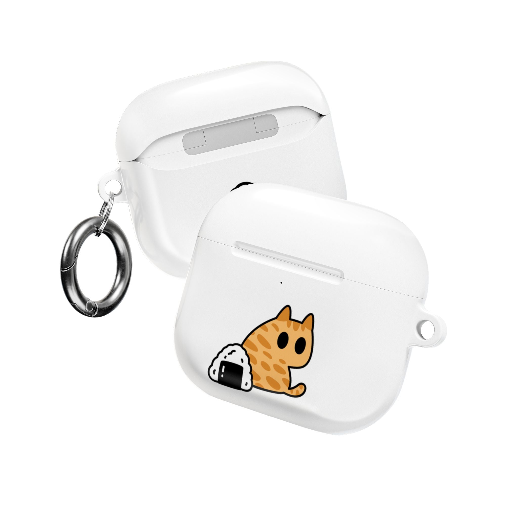 Japanese Cat & Onigiri White AirPod Case