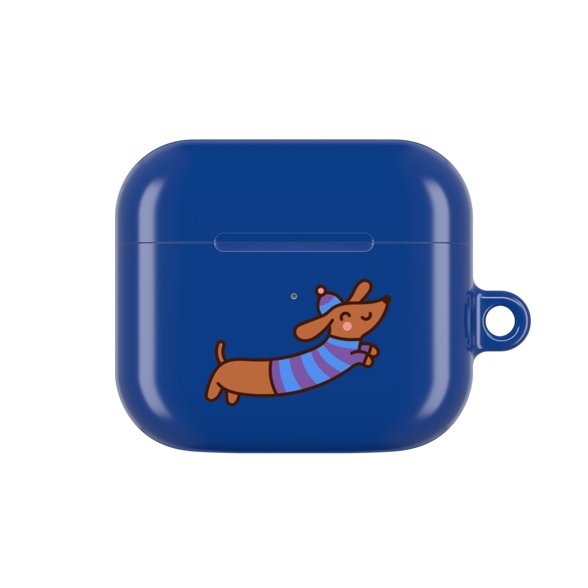 Dachshund & Butterflies Blue Protective AirPods Case