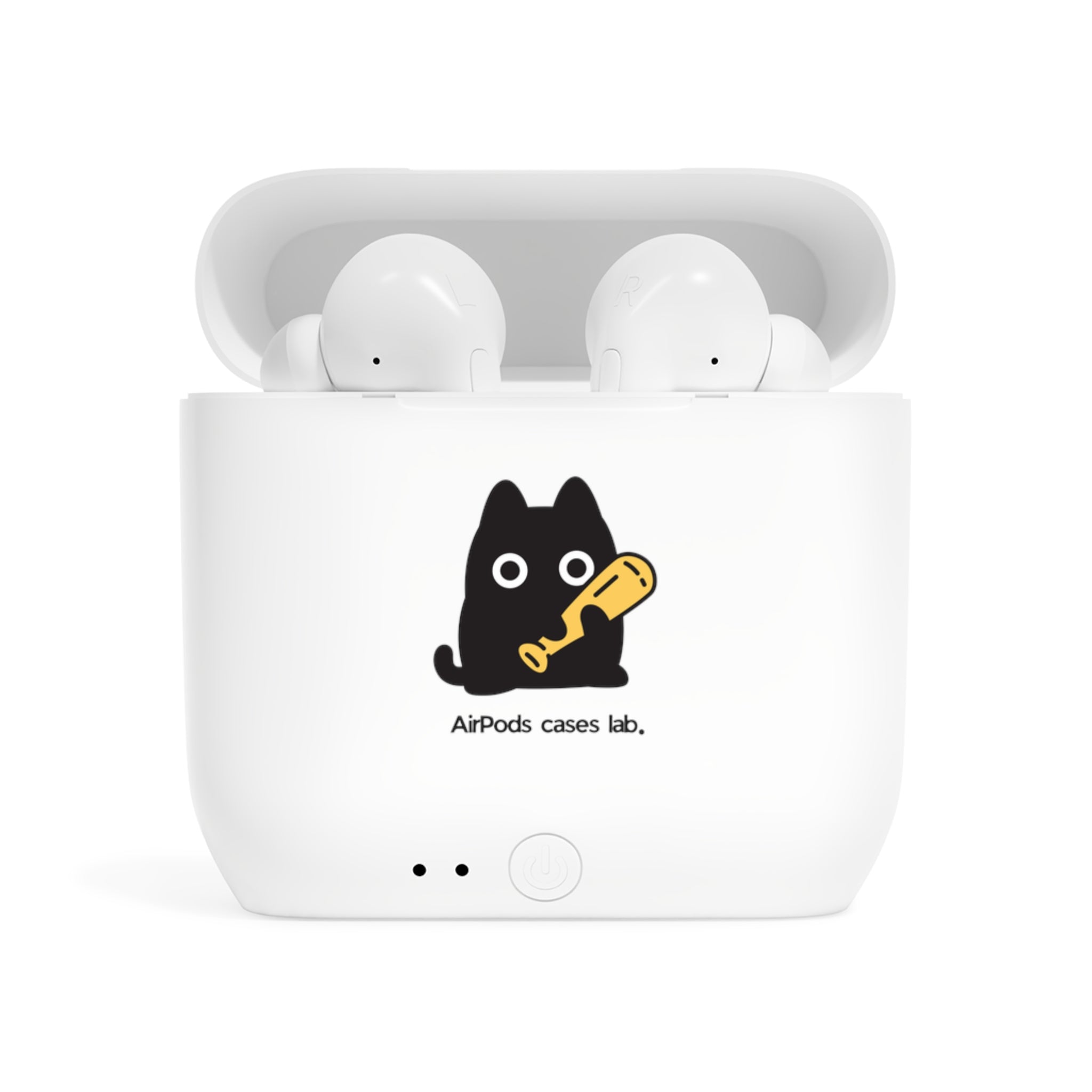 Black Cat White Earbuds
