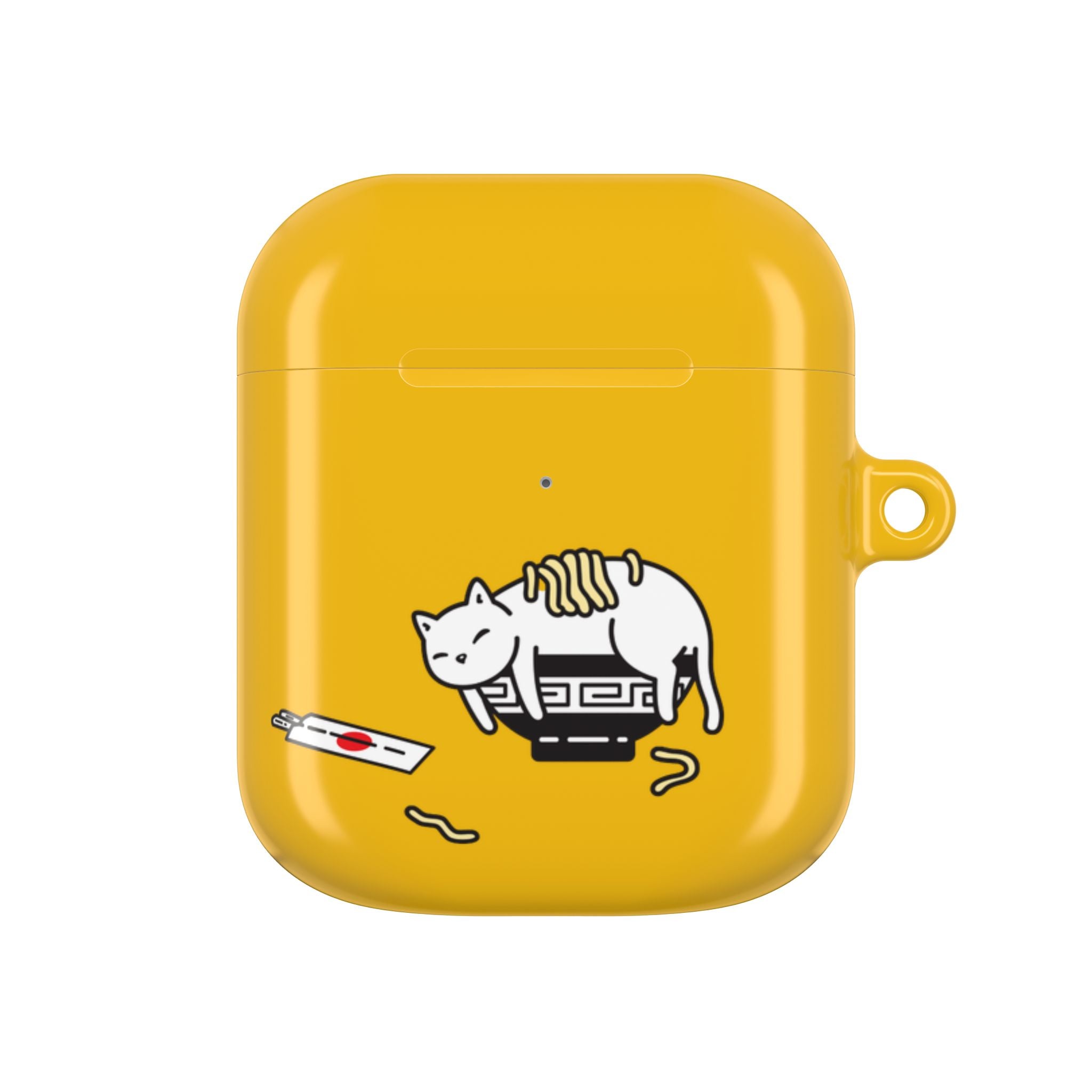Japanese Cat & Chopsticks Yellow AirPods Case