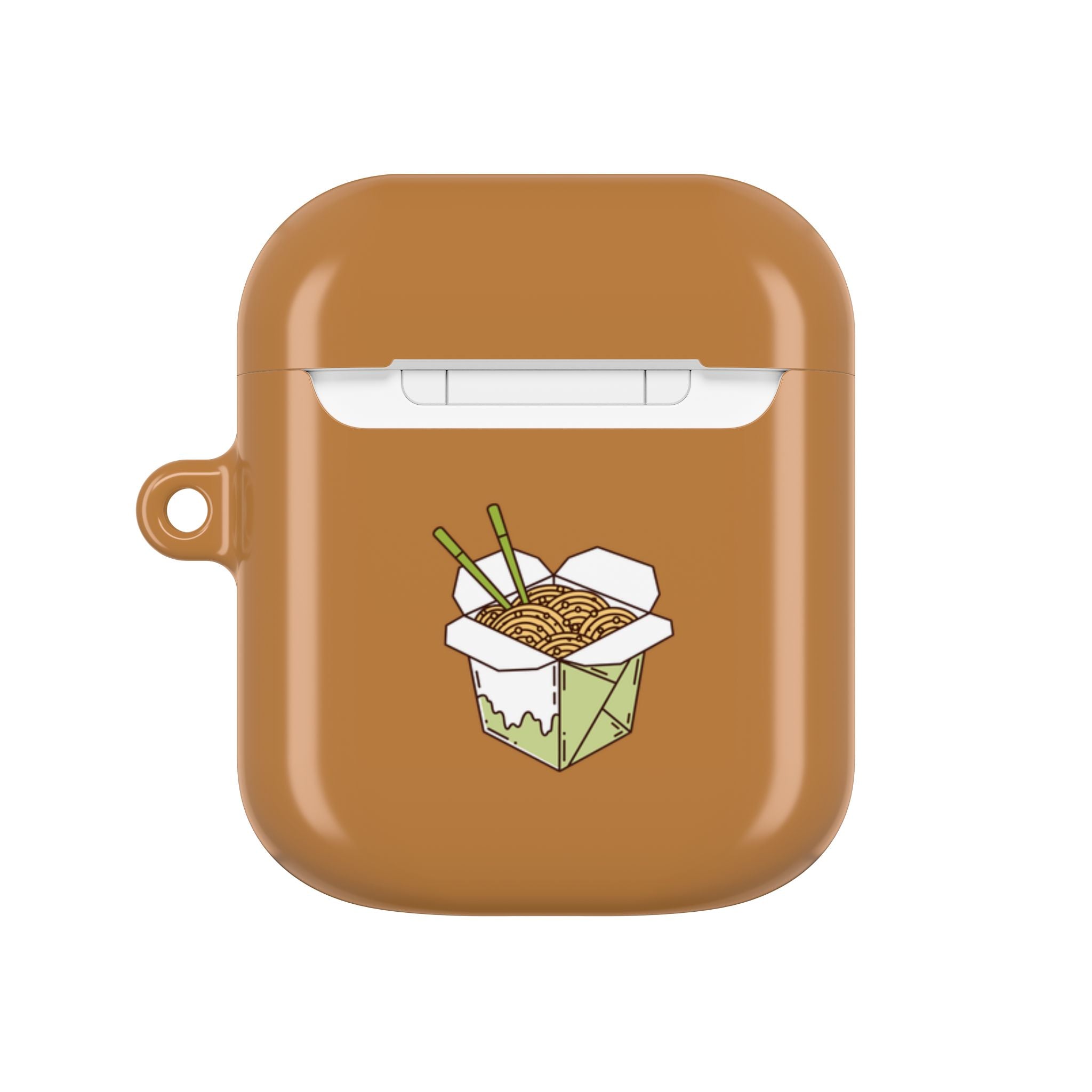Cute Panda & Noodles AirPod Case Brown Protective Case