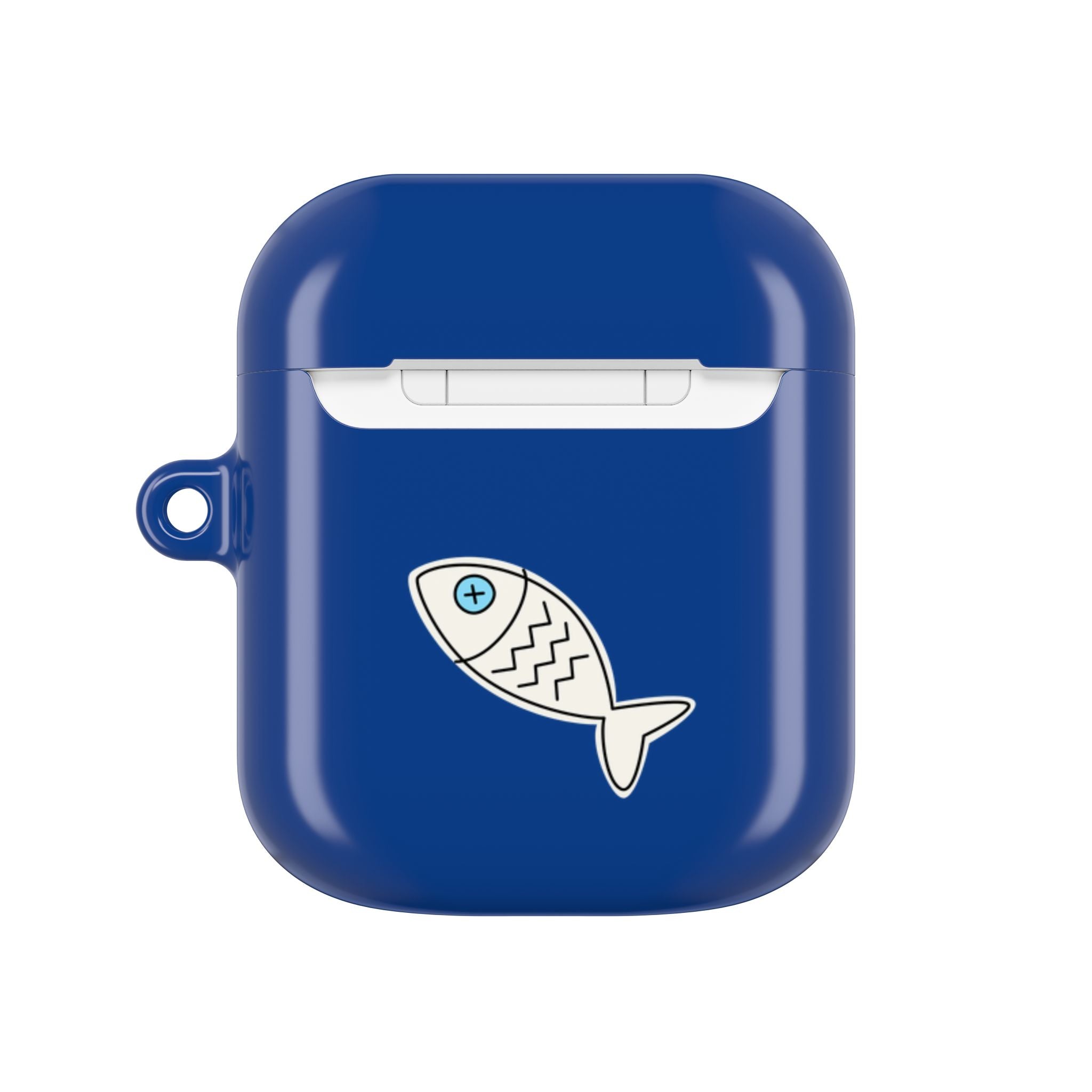 Cat & Fish AirPod Case - Cute Blue Protective AirPods Case