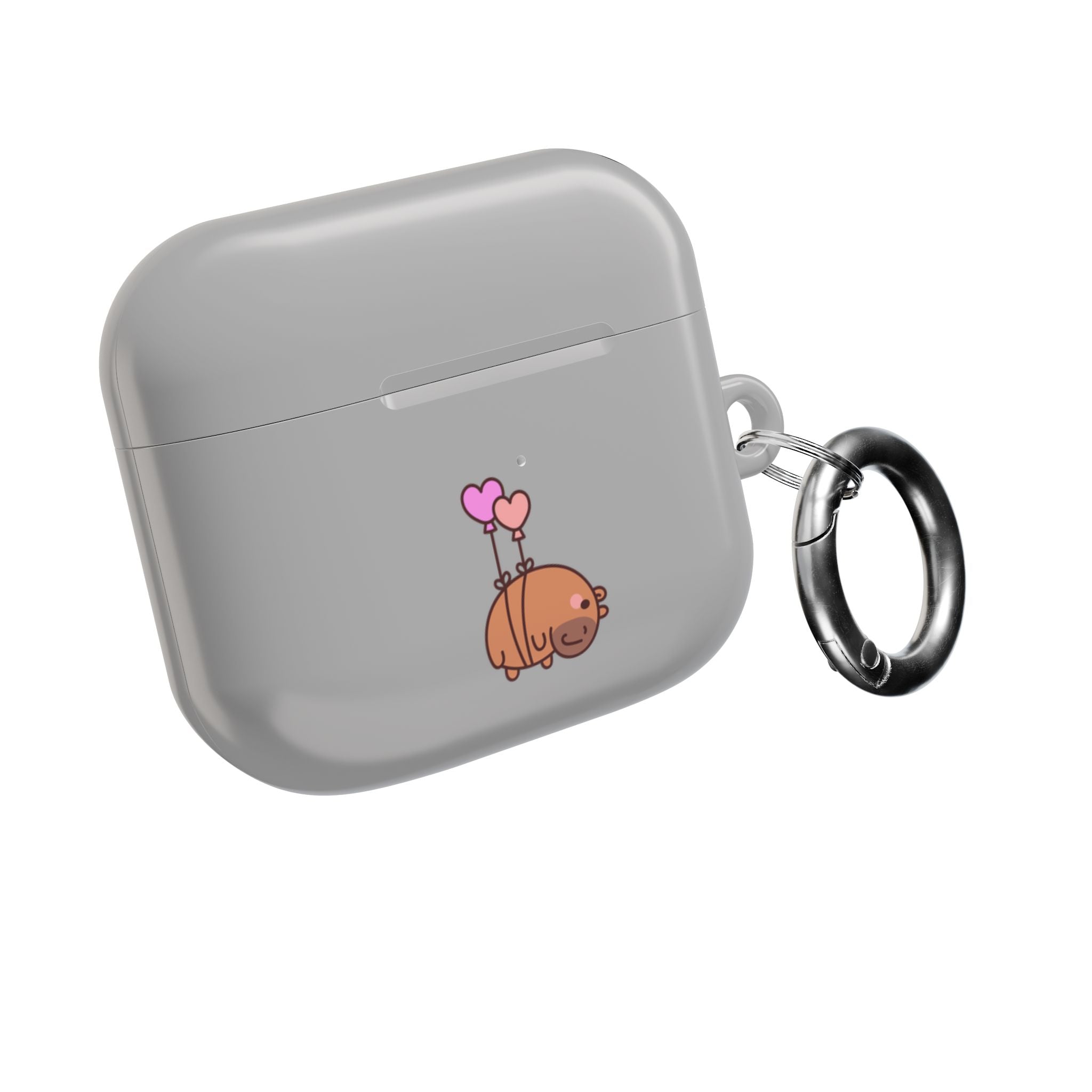 Cute  Capybara and Heart Balloon AirPod Case
