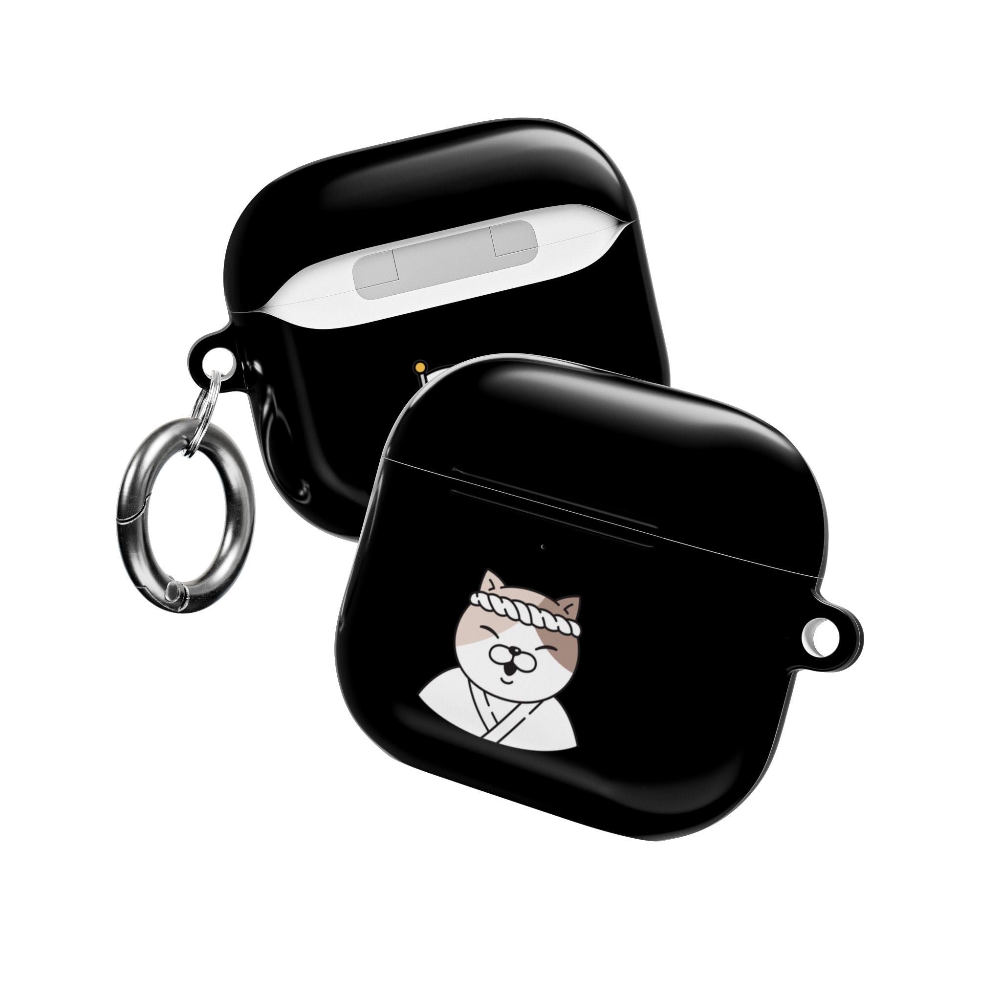 Samurai Shiba Inu with Japanese Flag Black AirPods or AirPods Pro Case