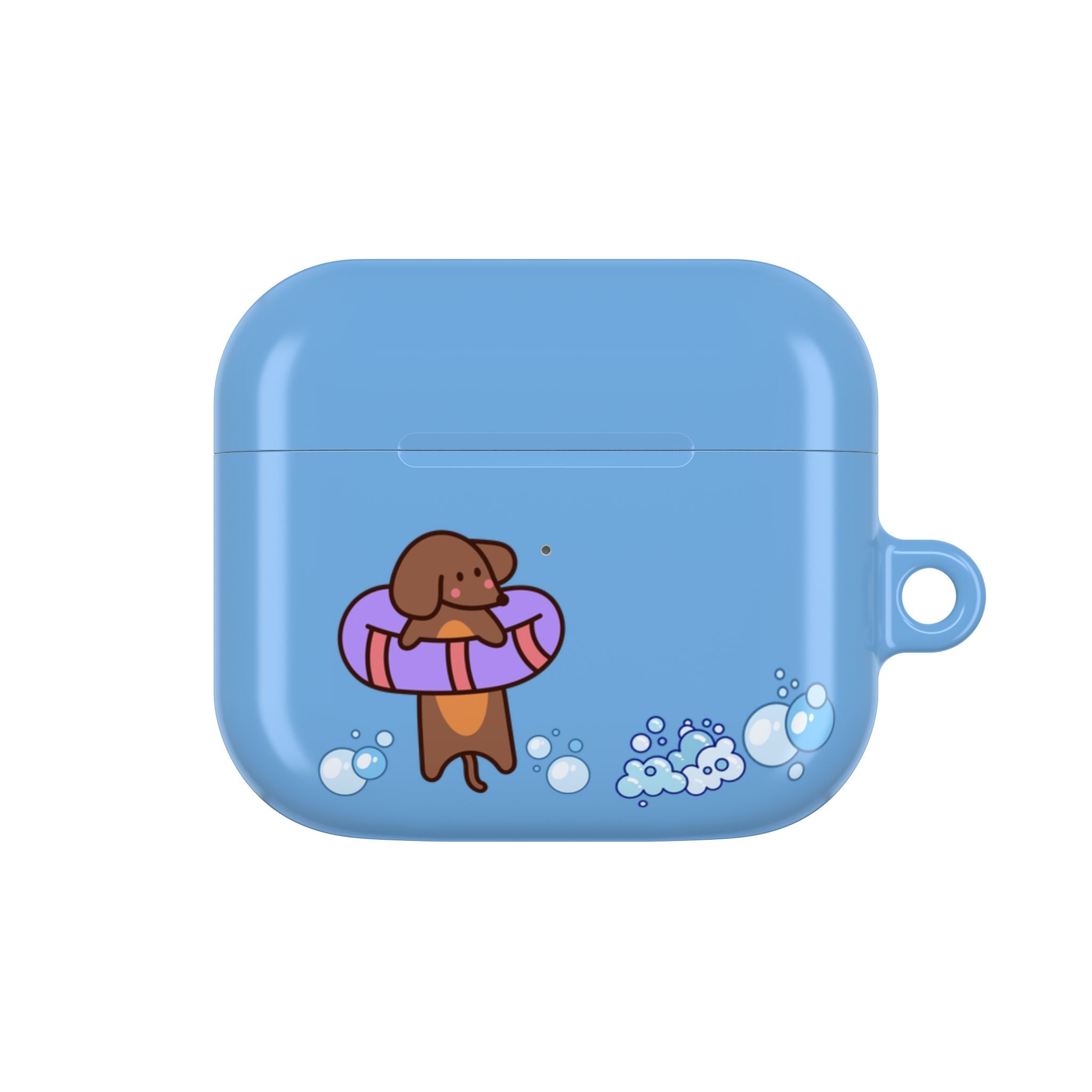 Cute Dachshund Dog & Crab Summer AirPod Case - Blue Beach Swim Float Design