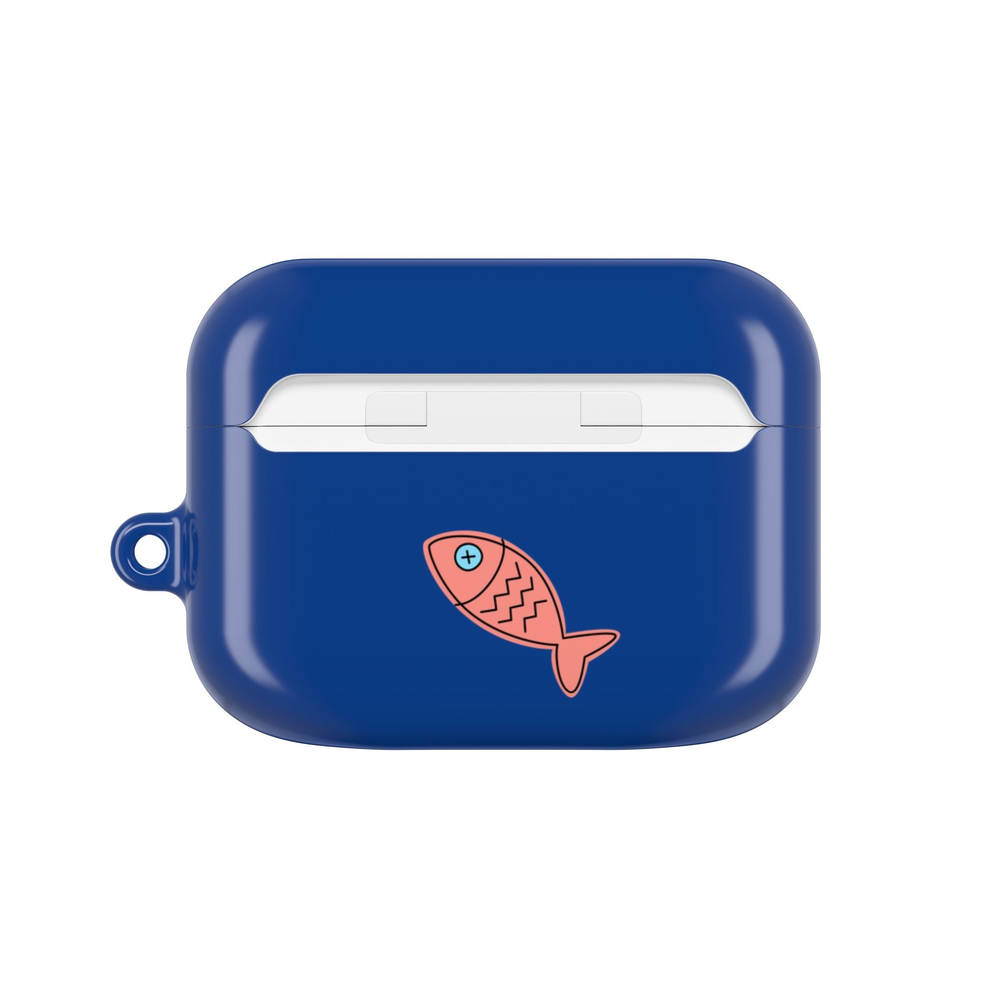 Cat in Teacup AirPods Case - Navy Protective Case