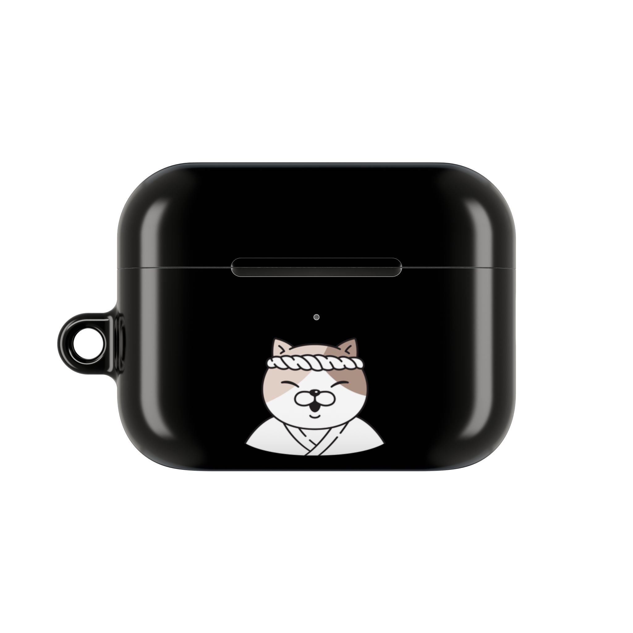 Samurai Shiba Inu with Japanese Flag Black AirPods or AirPods Pro Case