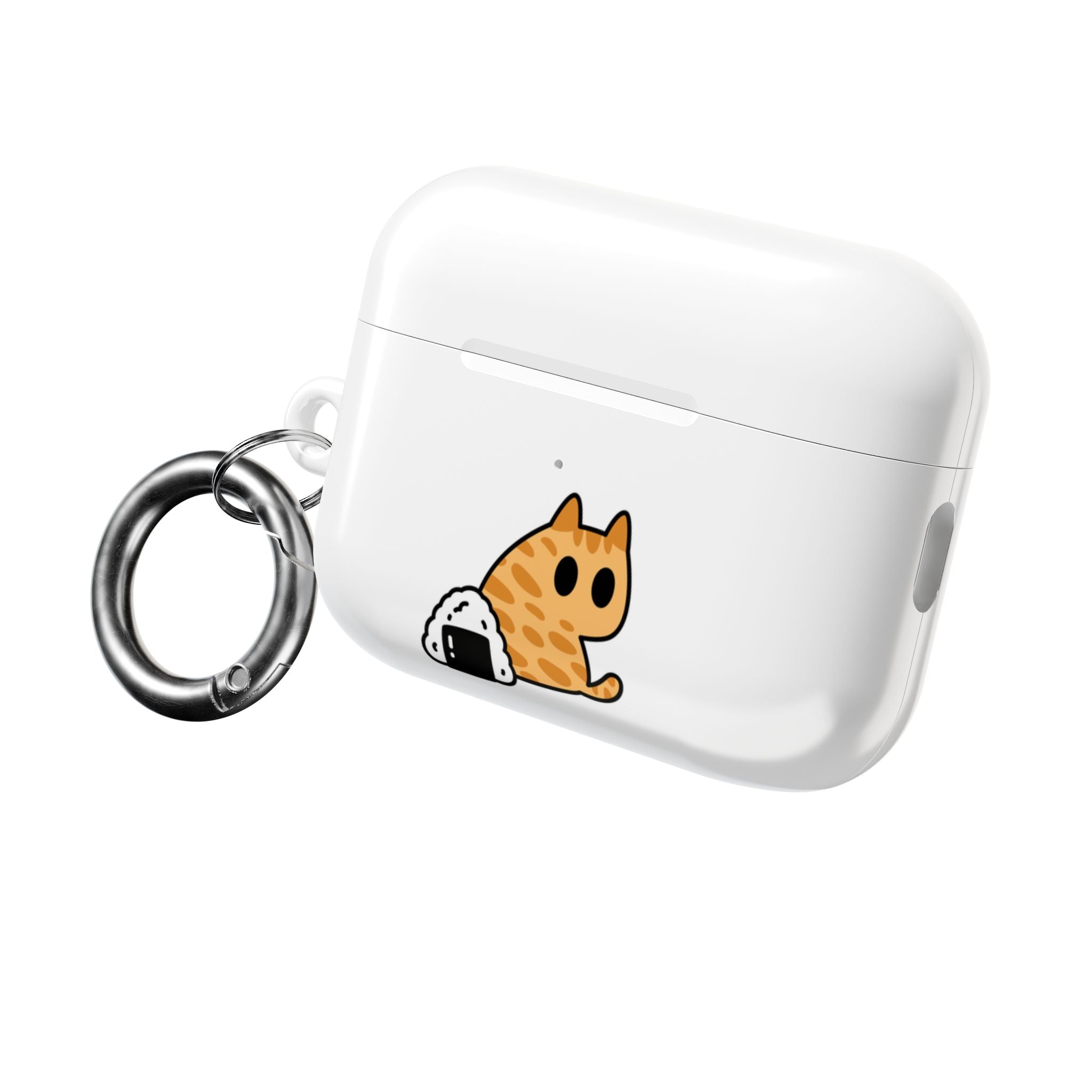 Japanese Cat & Onigiri White AirPod Case