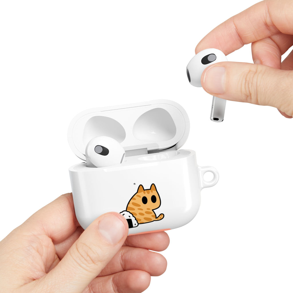 Japanese Cat & Onigiri White AirPod Case