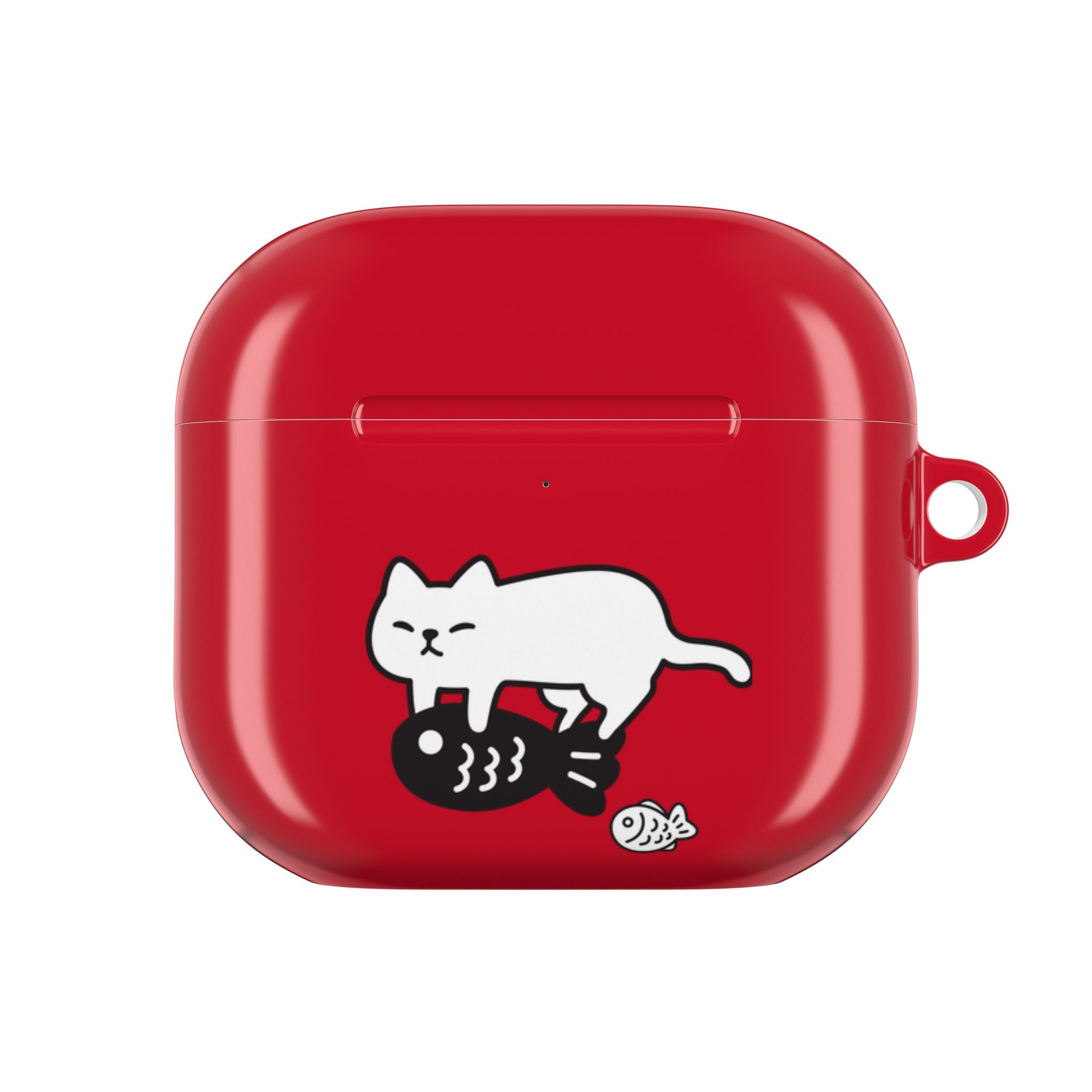 Cat Fighting Fish Red AirPod or AirPod Pro Case