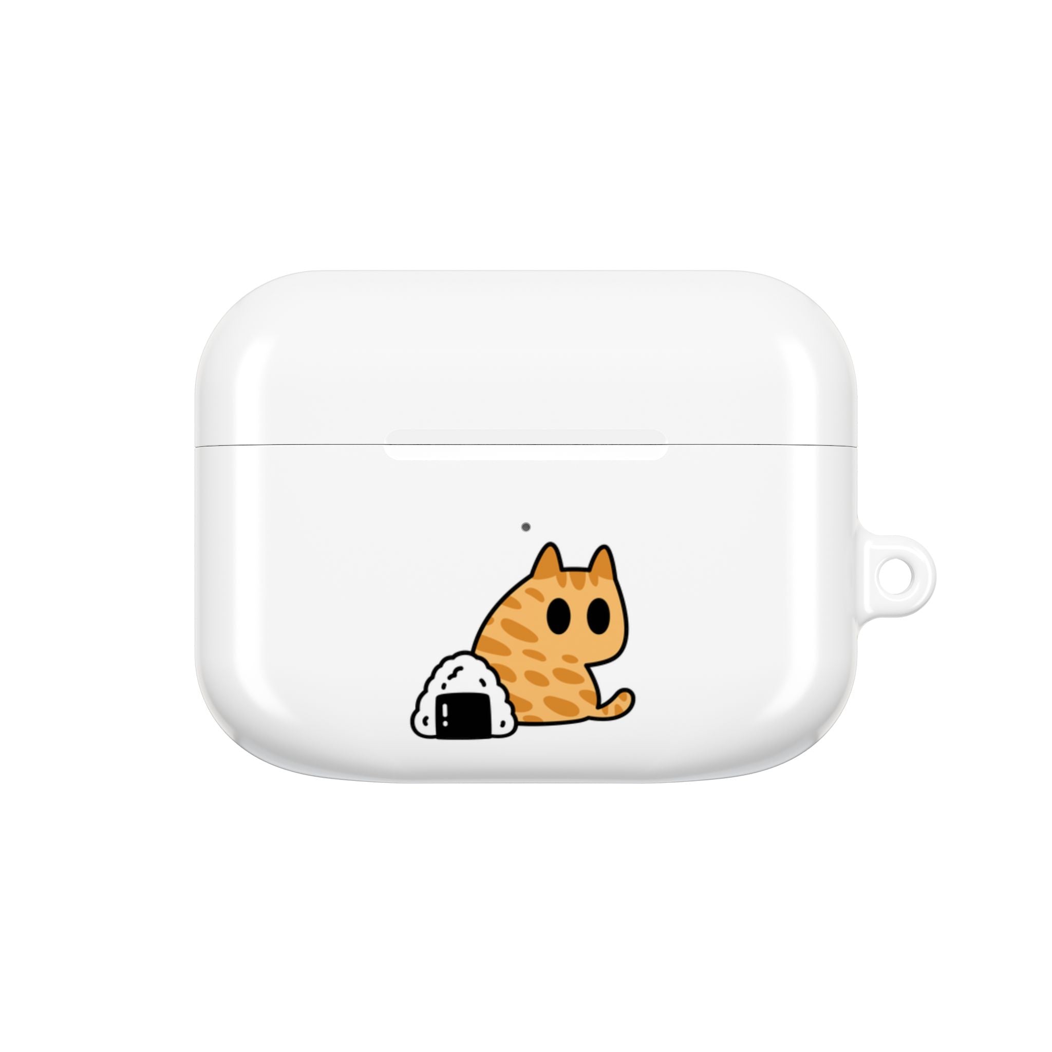 Japanese Cat & Onigiri White AirPod Case