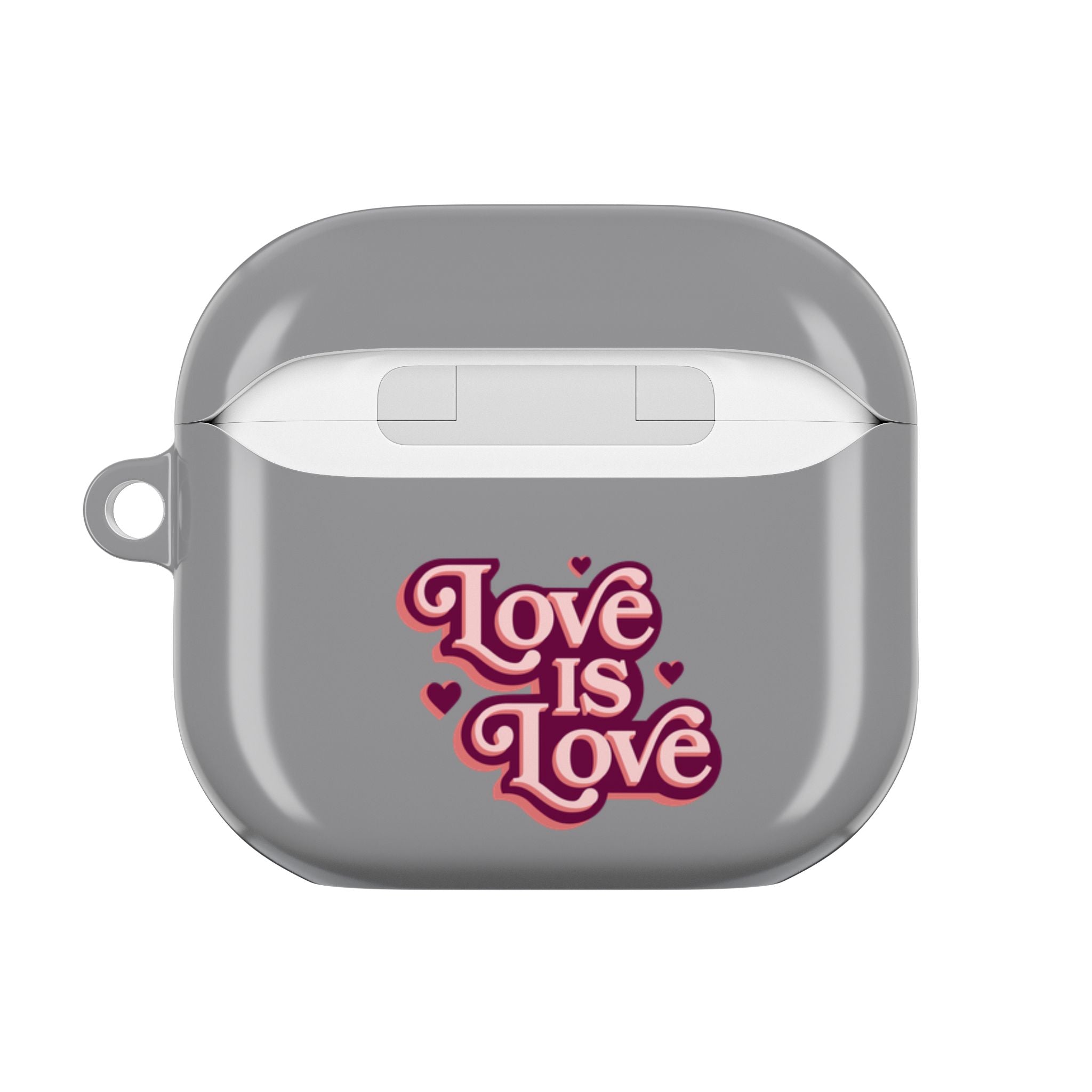 AirPods Case - Cute 'Je t'aime' Capybaras & Pink Heart / "Love Is Love"