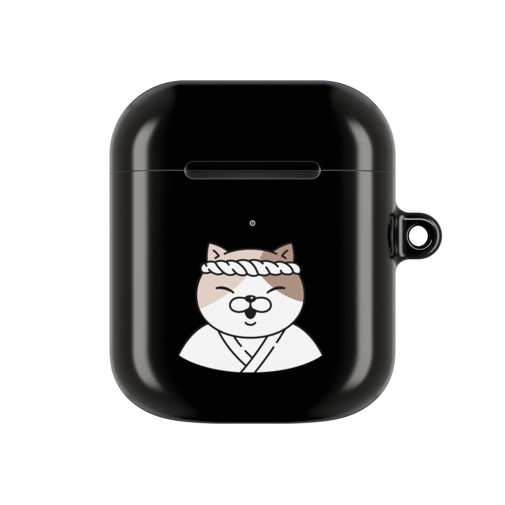 Samurai Shiba Inu with Japanese Flag Black AirPods or AirPods Pro Case
