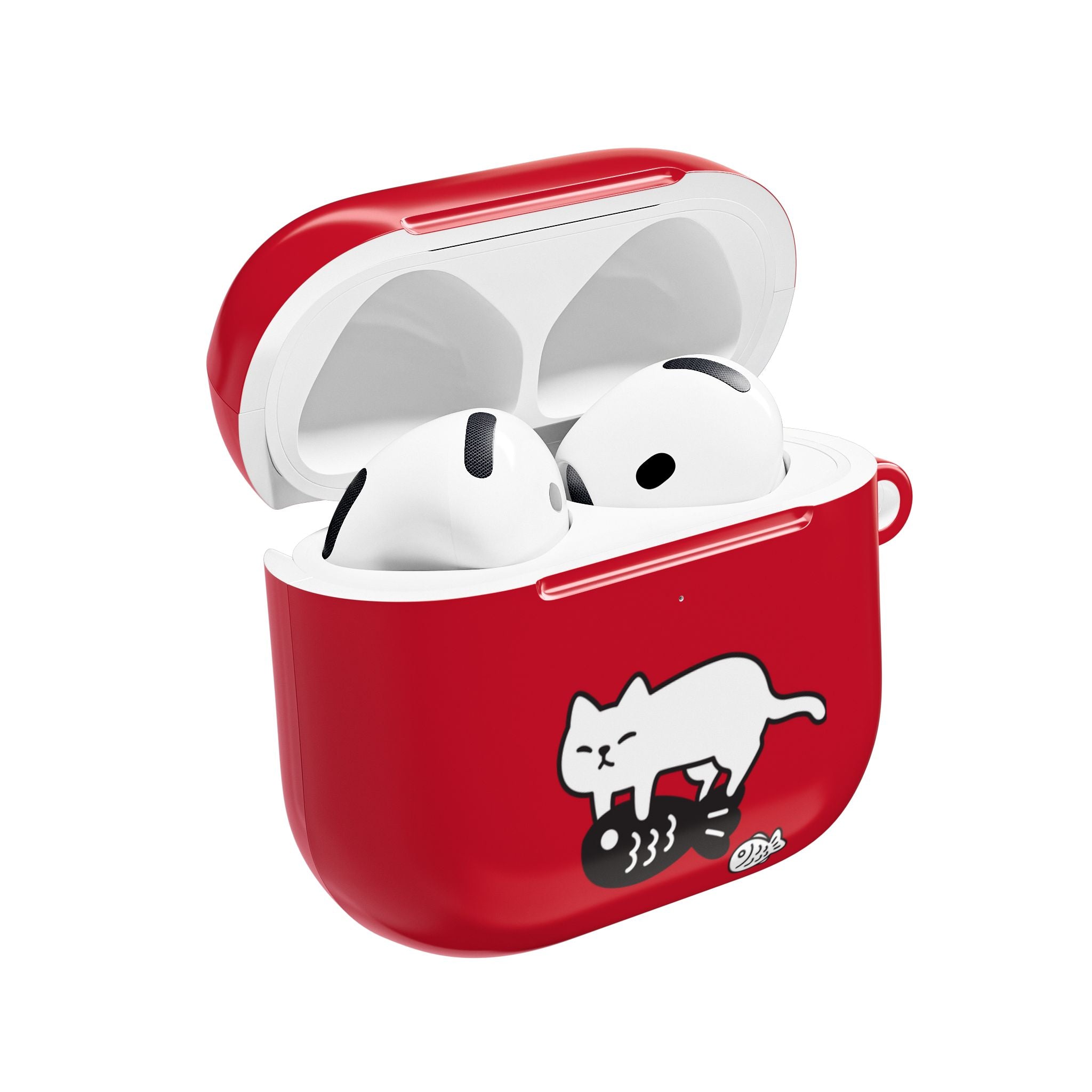Cat Fighting Fish Red AirPod or AirPod Pro Case