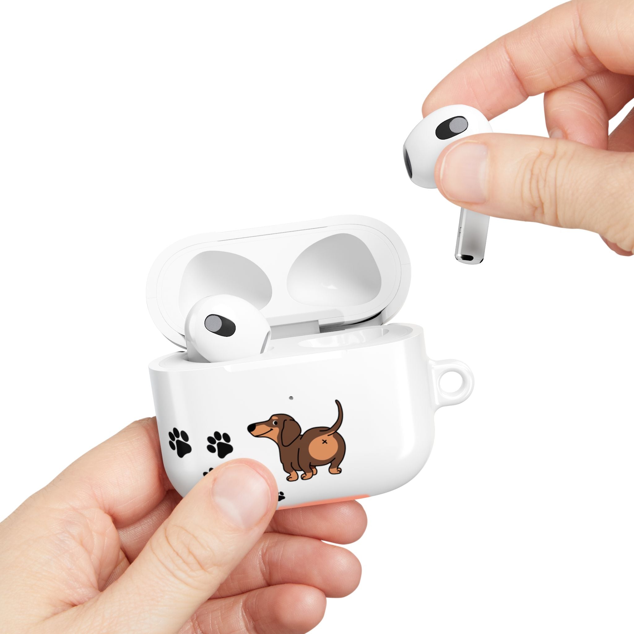 Staring Dachshund White AirPods or AirPods Pro Case