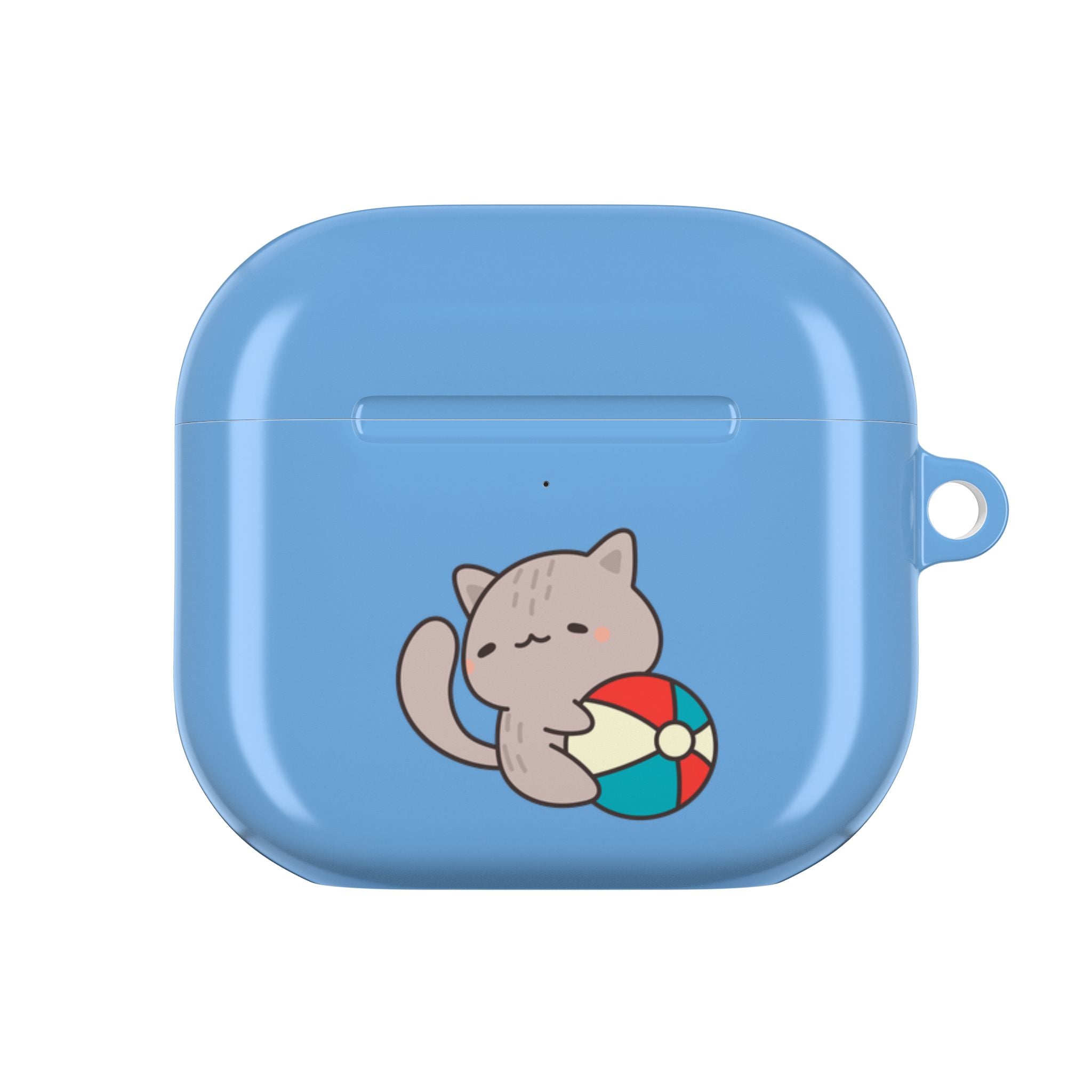 Cute Cat Beach AirPod Case with Beach Ball & Umbrella