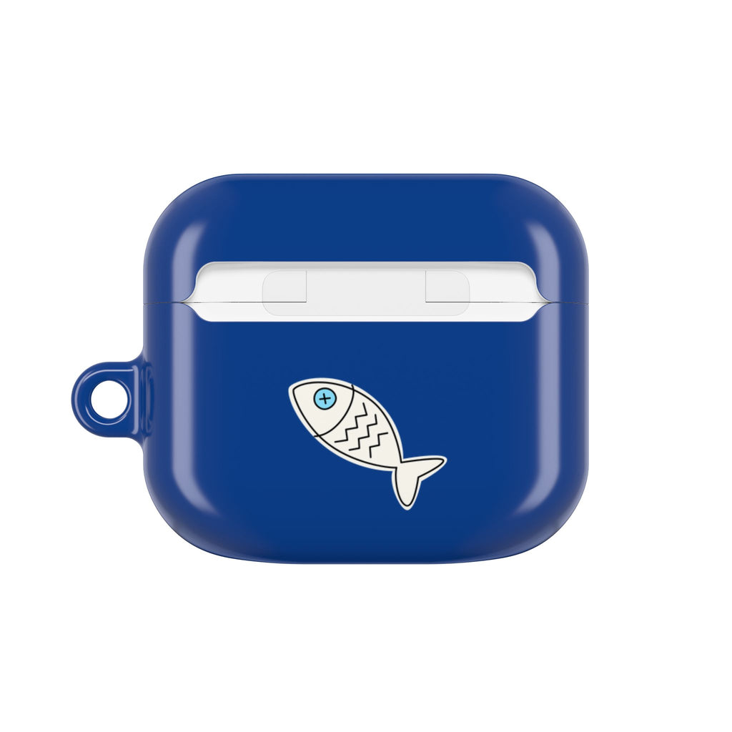 Cat & Fish AirPod Case - Cute Blue Protective AirPods Case