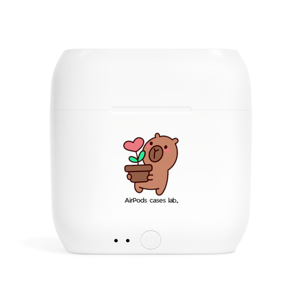 Cute Capybara Carrying A Plant Wireless Earbuds