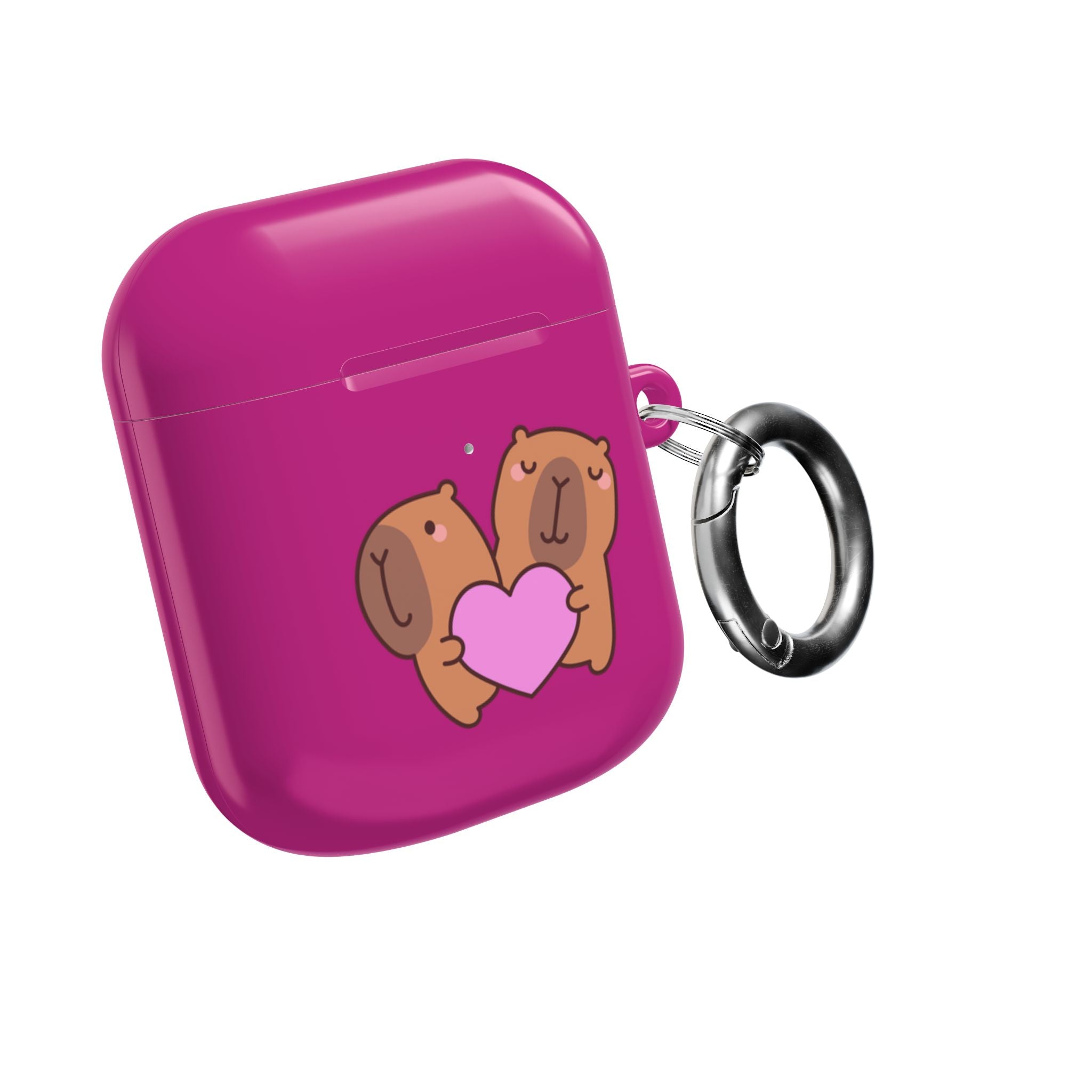 Cute Valentines Love Capybaras & Heart Envelope Protective AirPods Case