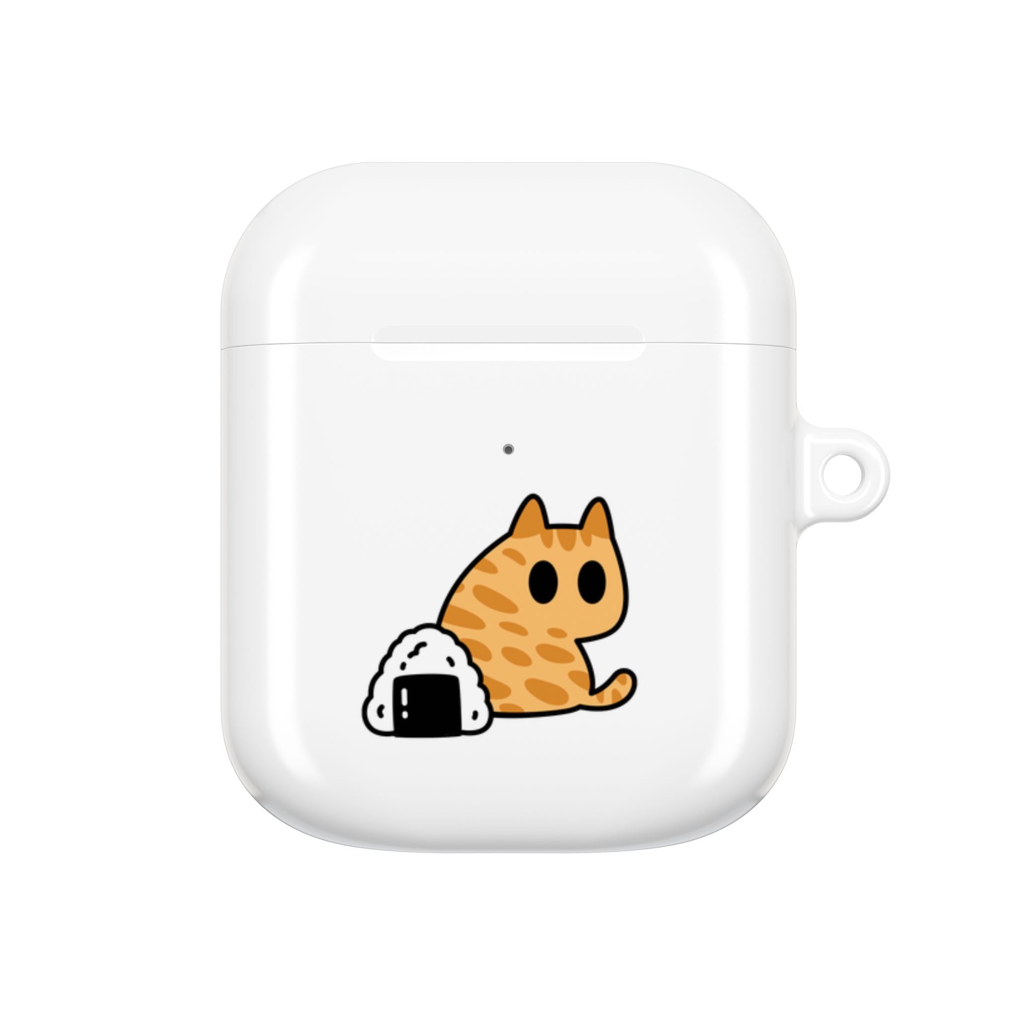 Japanese Cat & Onigiri White AirPod Case