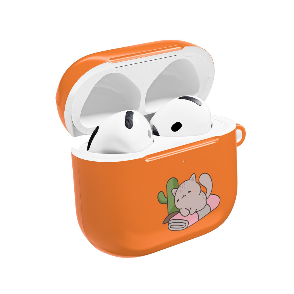Cute Cat & Fish AirPod Case - Orange Protective Earbud Cover