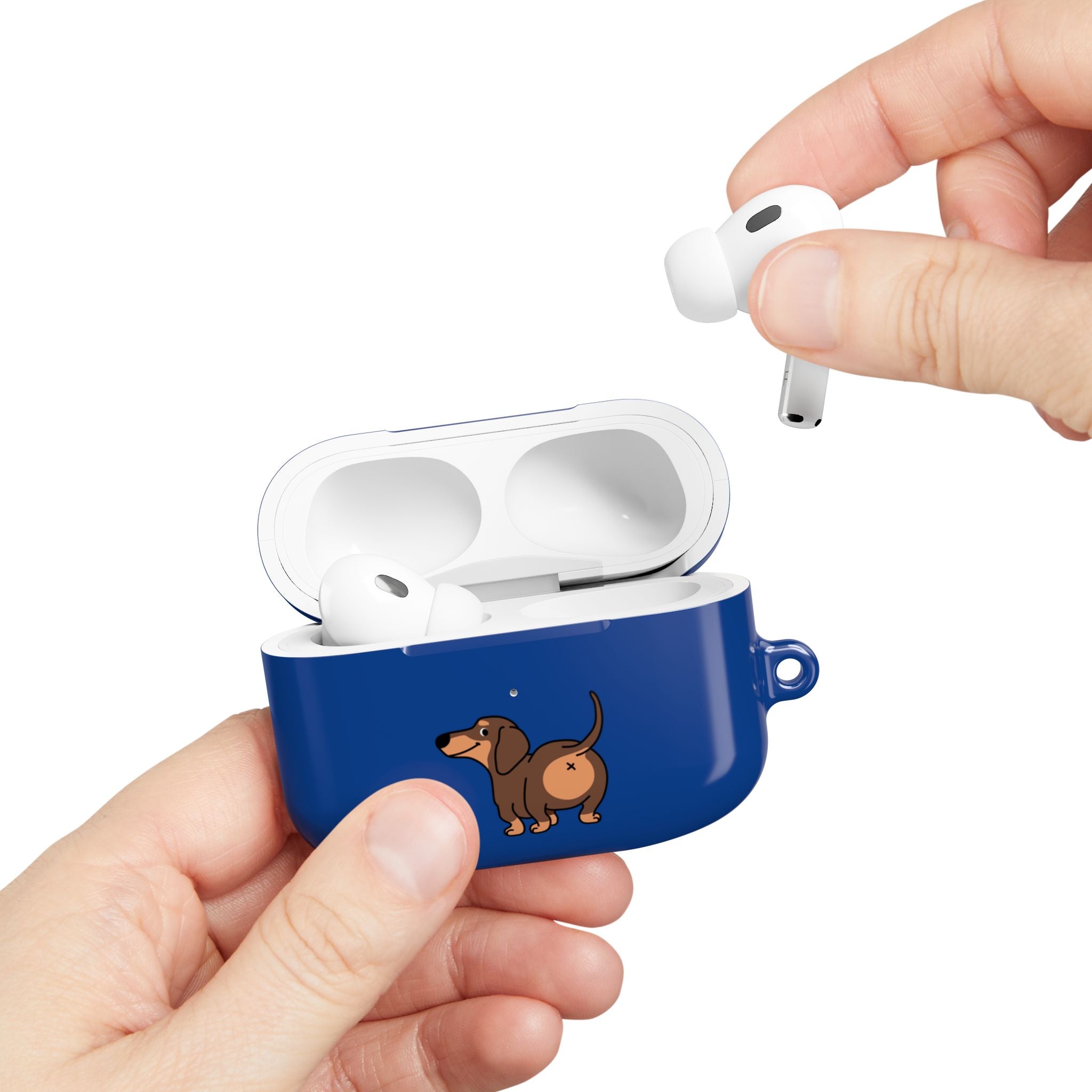 Staring Dachshund Navy AirPods or AirPods Pro Case