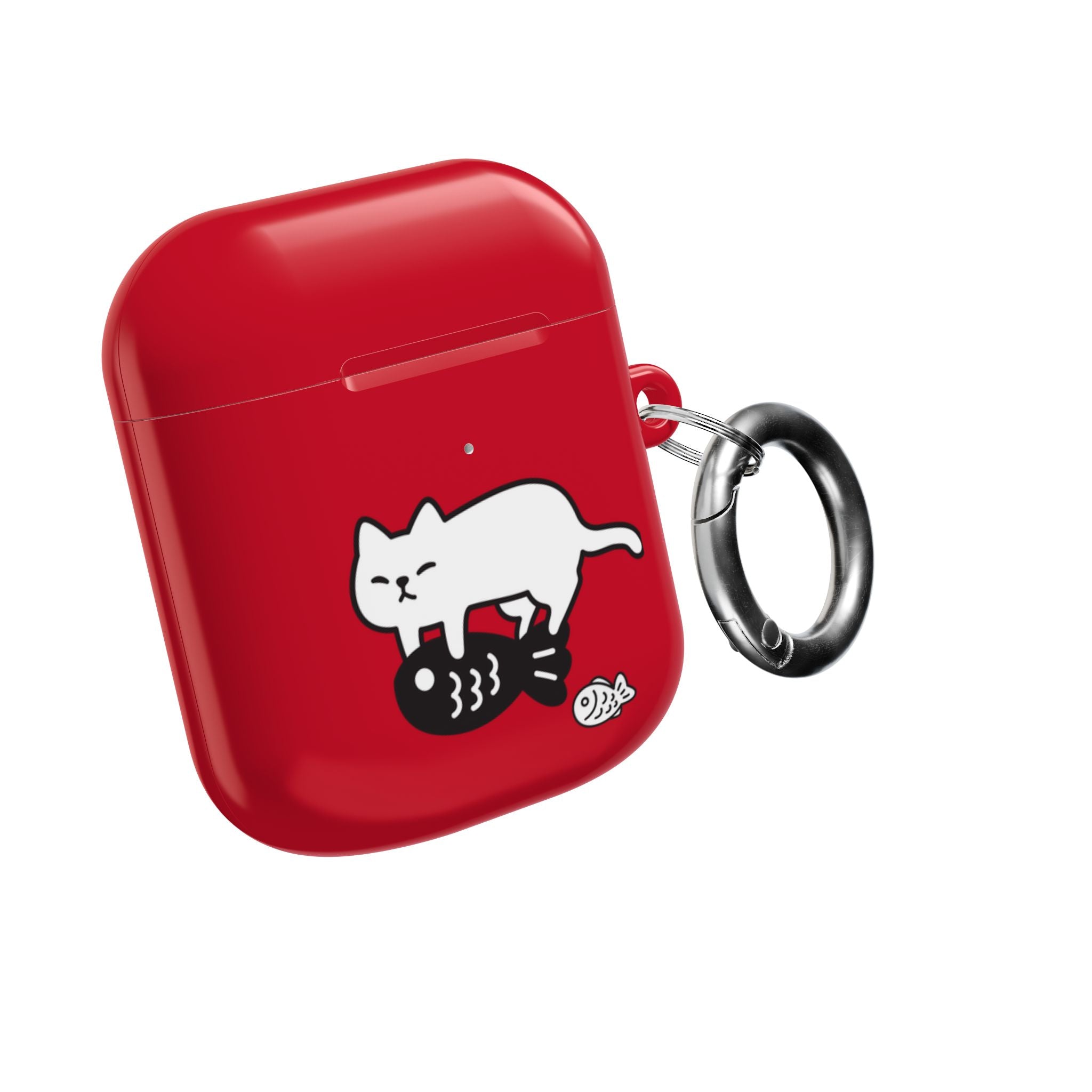 Cat Fighting Fish Red AirPod or AirPod Pro Case