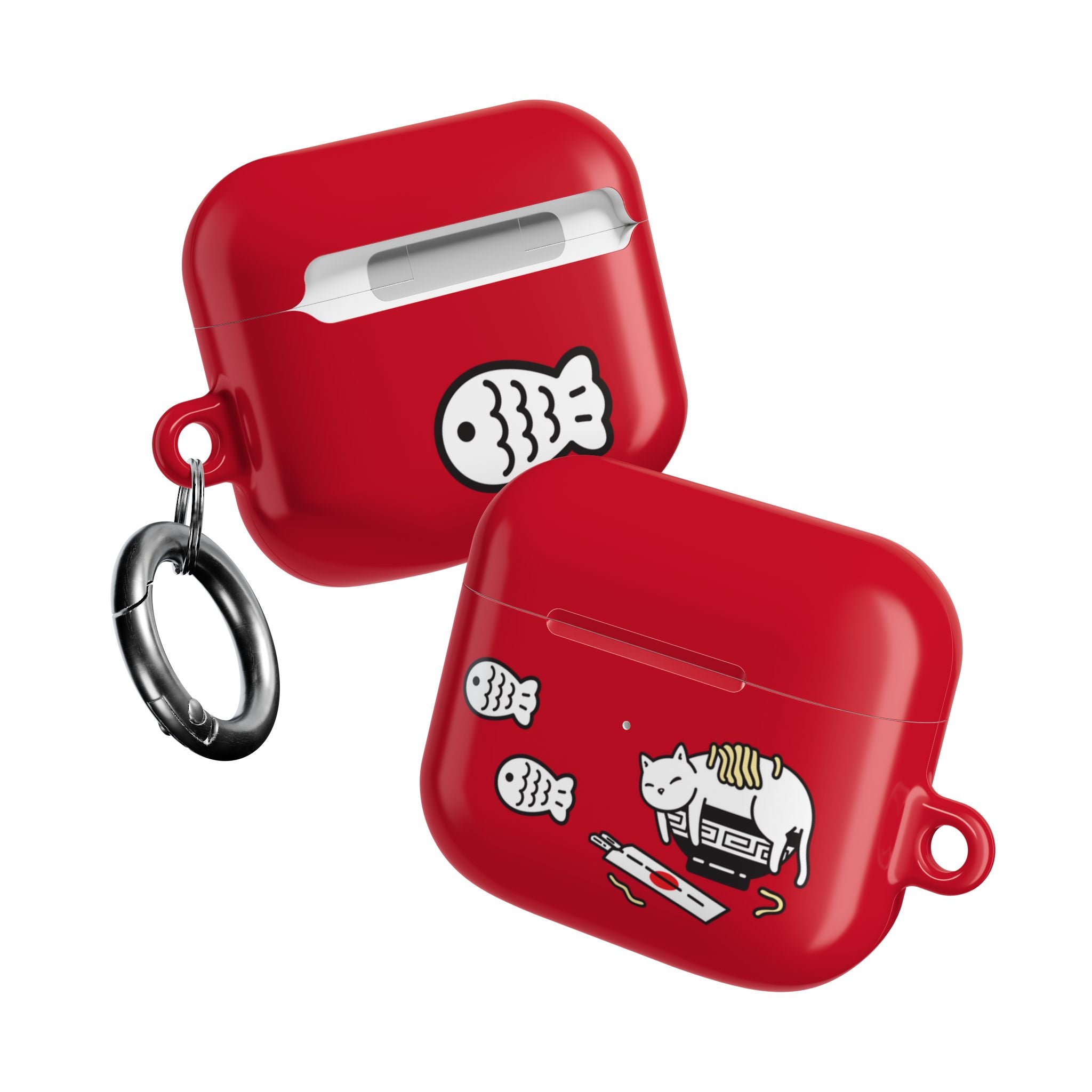 Lucky Japanese Cat & Fish Red AirPods or AirPods Pro Case