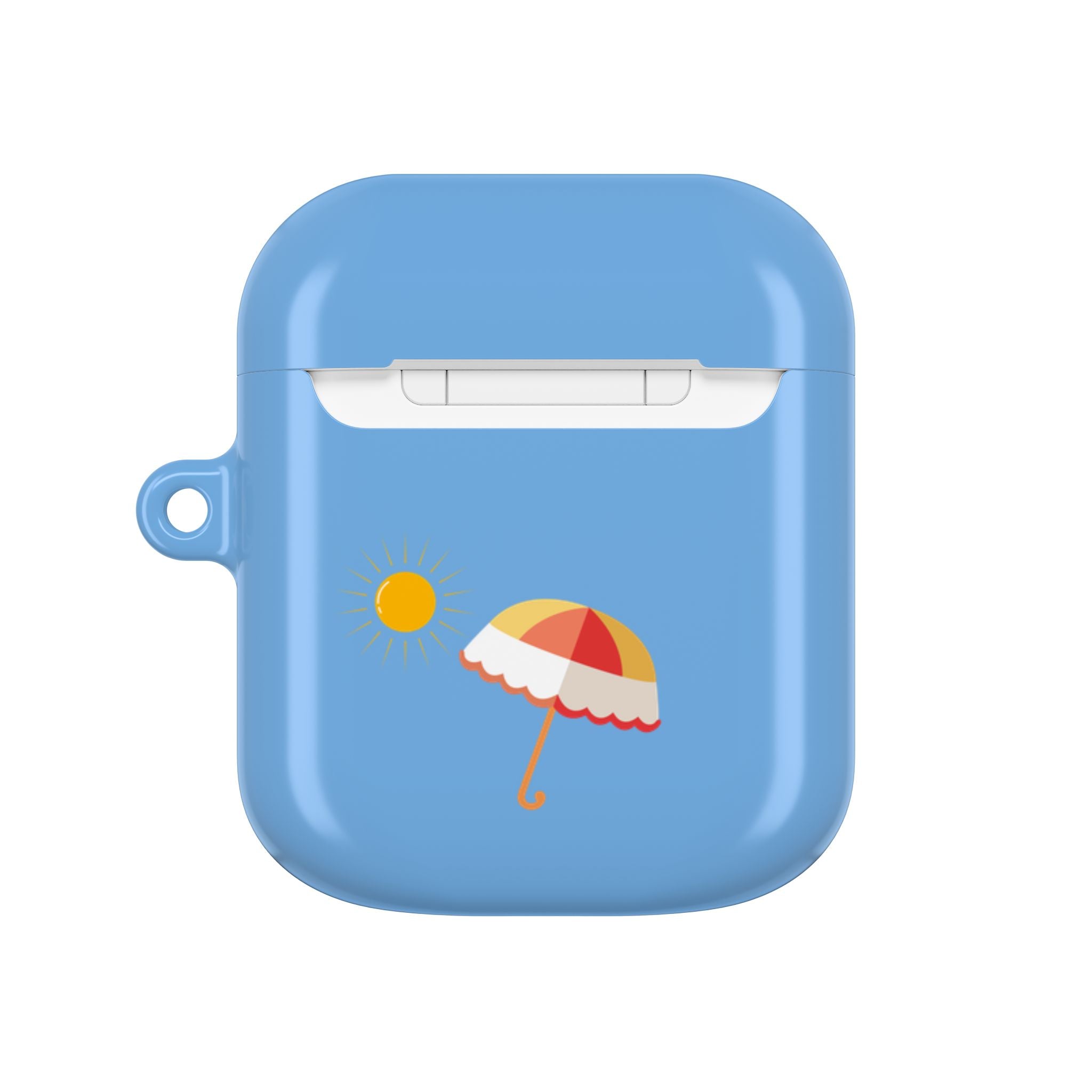 Cute Cat Beach AirPod Case with Beach Ball & Umbrella