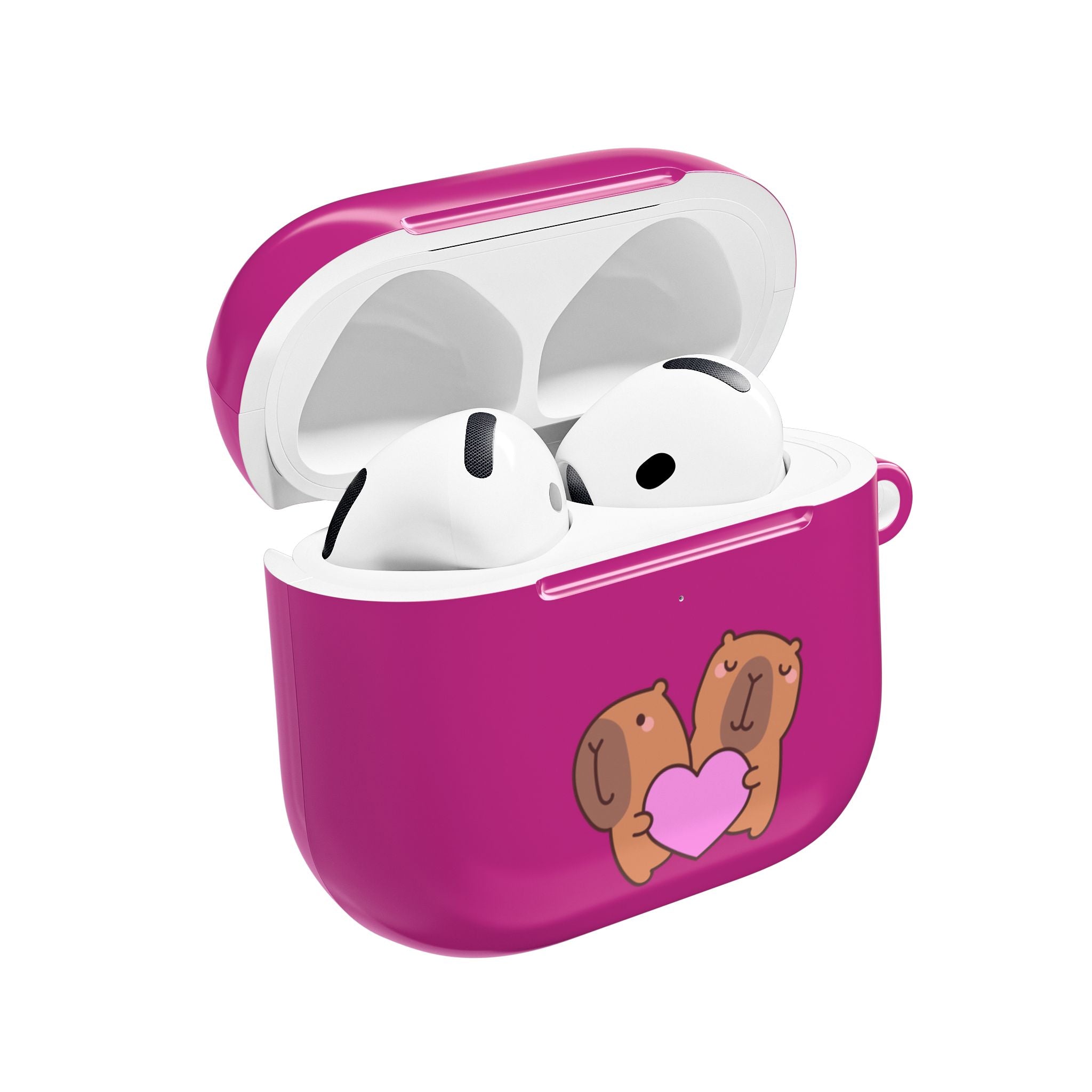 Cute Valentines Love Capybaras & Heart Envelope Protective AirPods Case