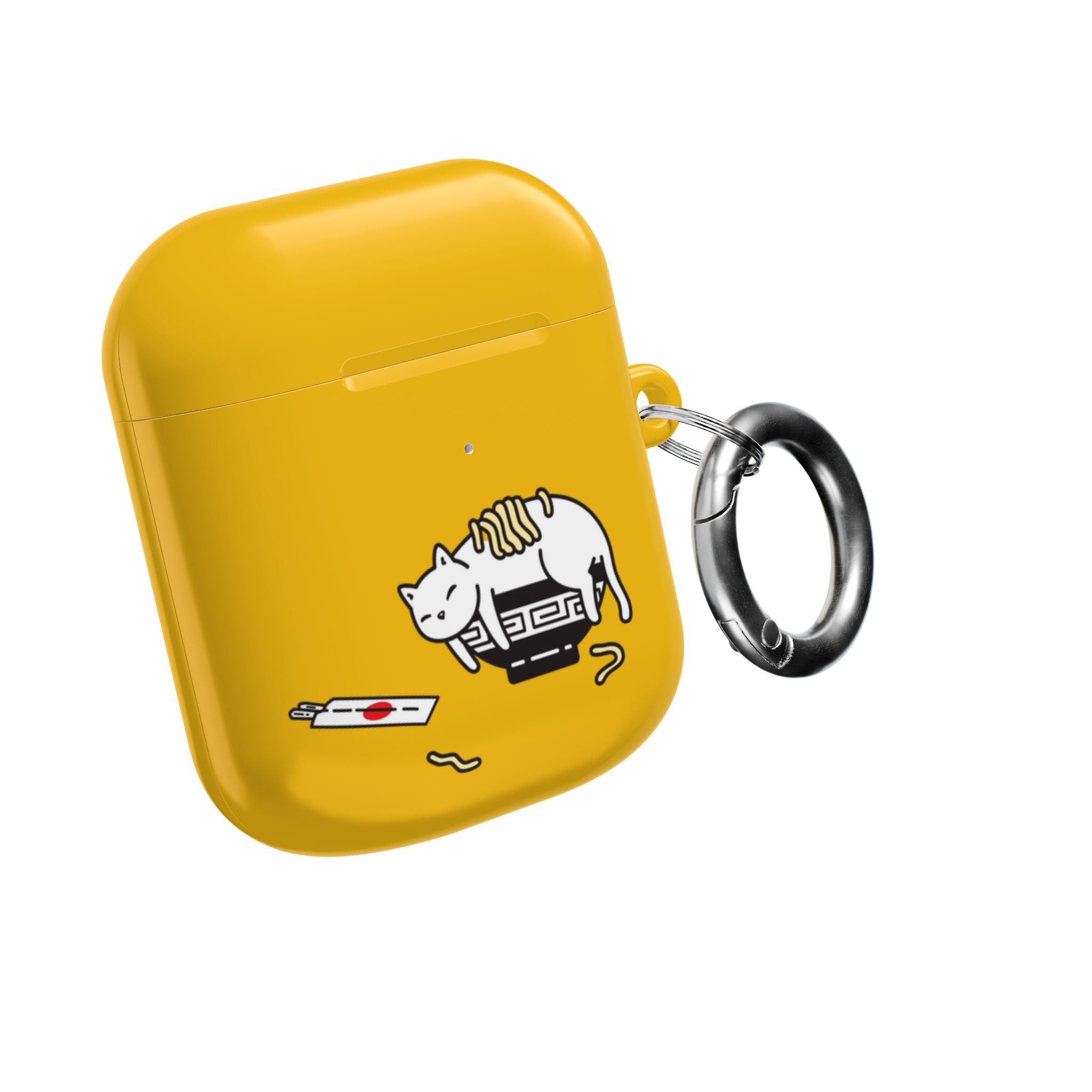Japanese Cat & Chopsticks Yellow AirPods Case