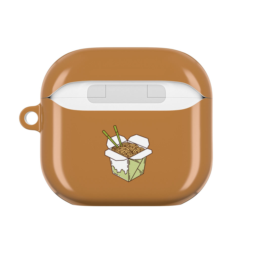 Cute Panda & Noodles AirPod Case Brown Protective Case