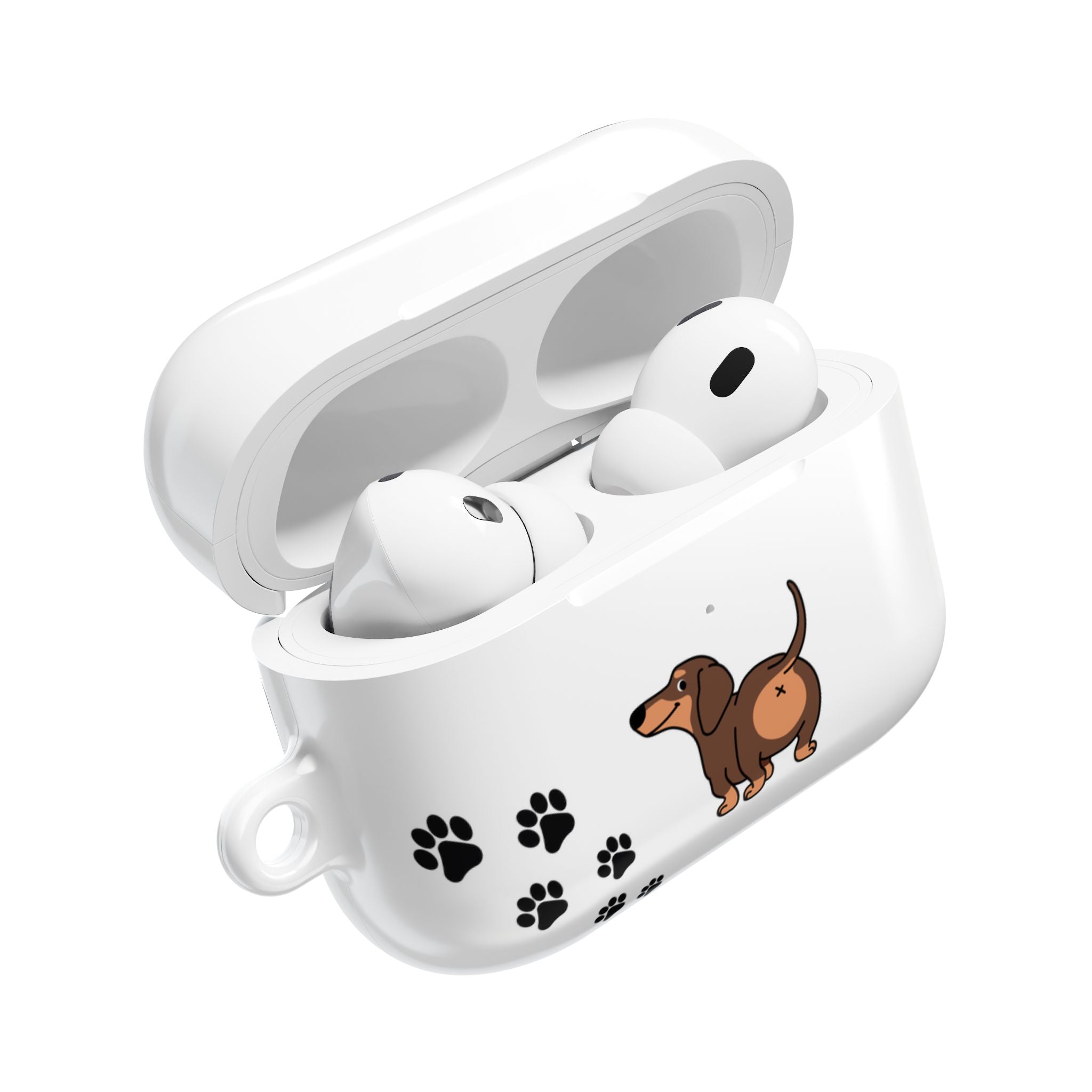 Staring Dachshund White AirPods or AirPods Pro Case