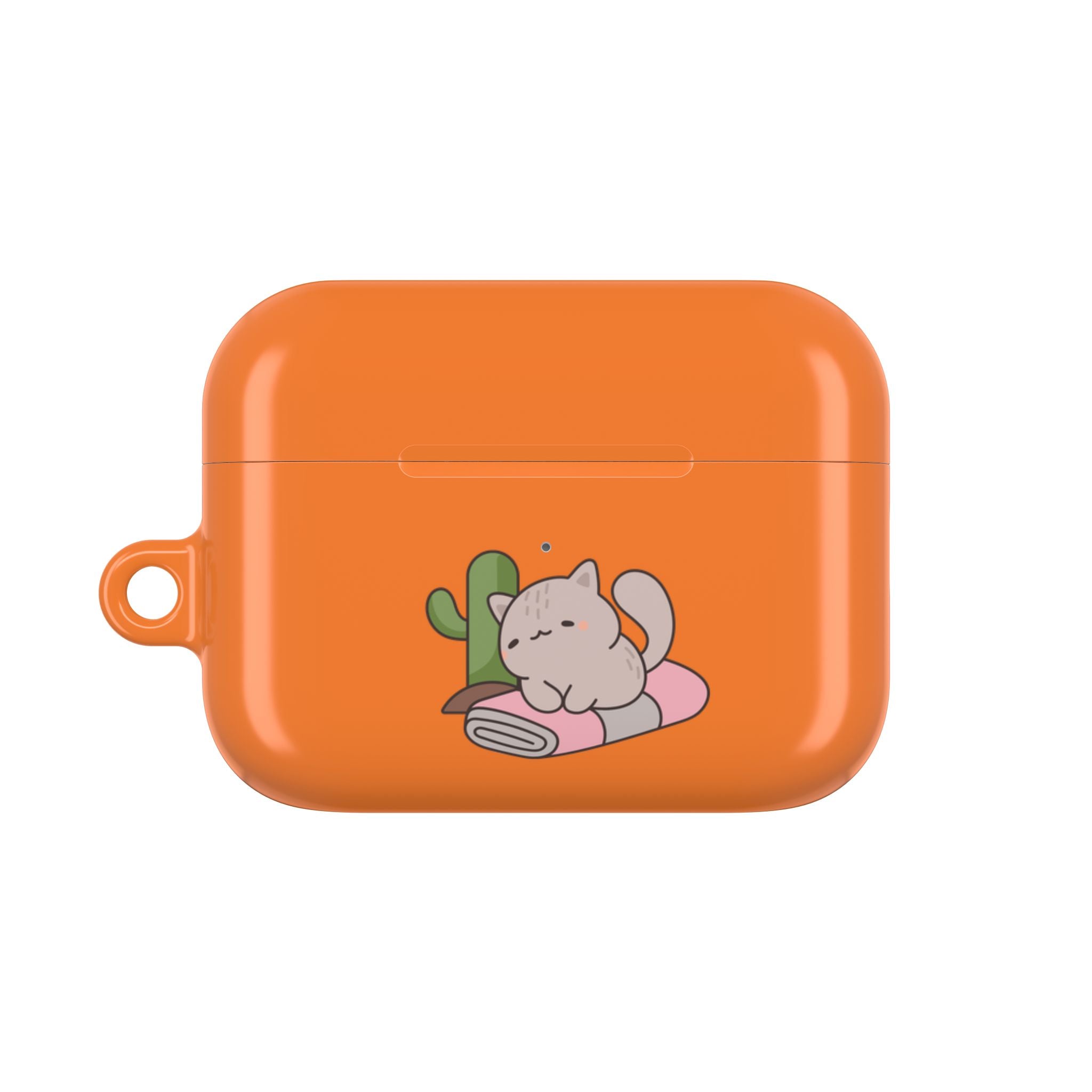 Cute Cat & Fish AirPod Case - Orange Protective Earbud Cover