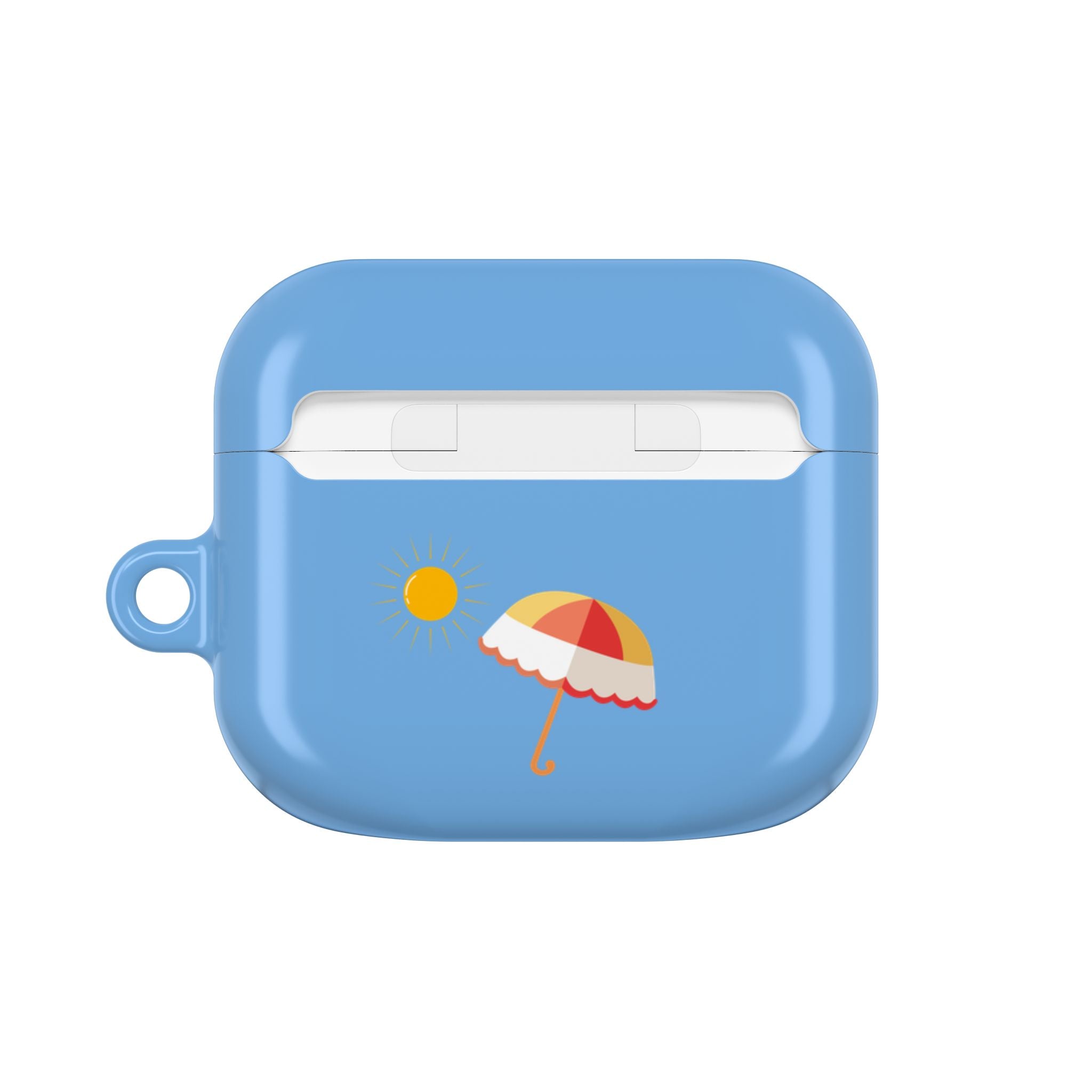 Cute Cat Beach AirPod Case with Beach Ball & Umbrella