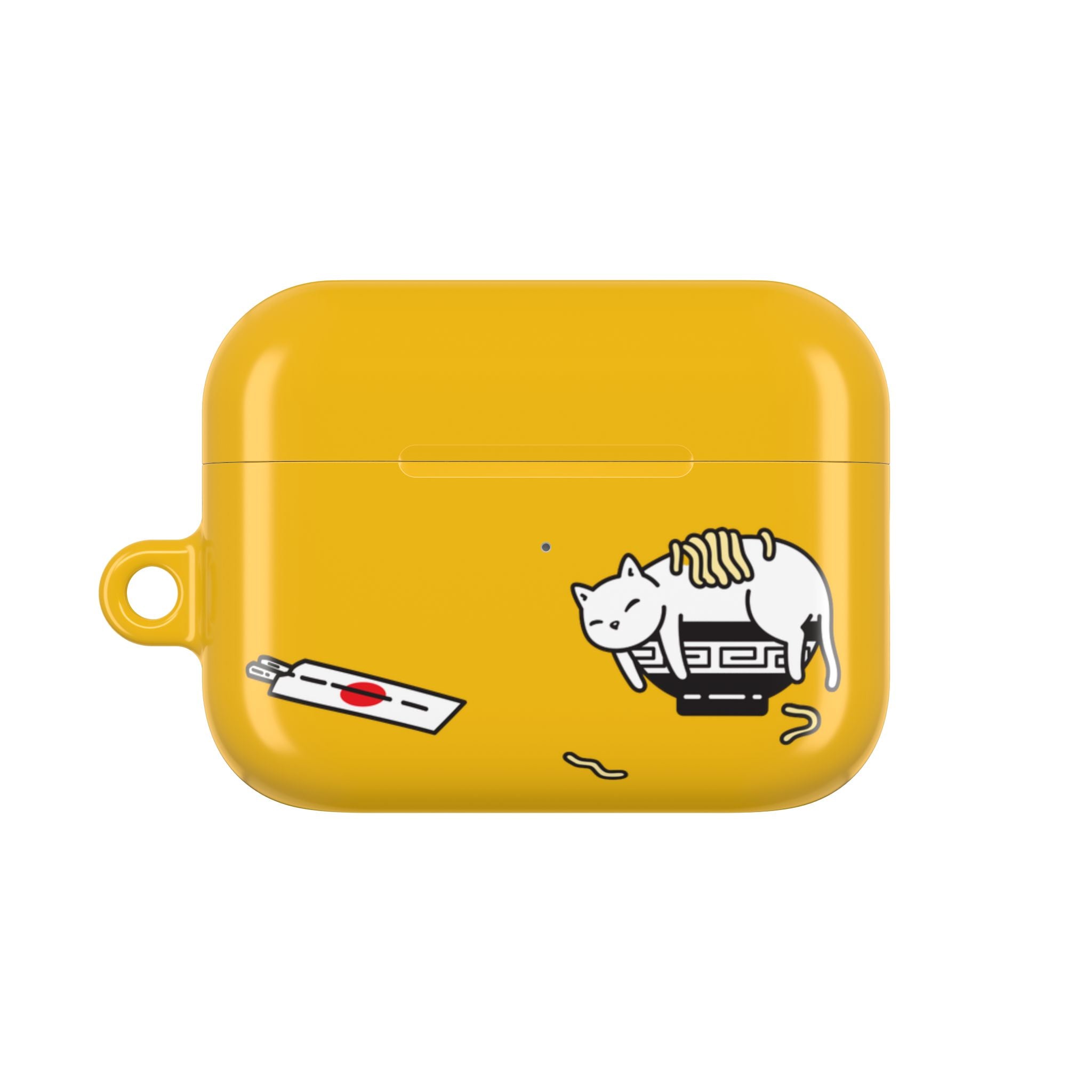 Japanese Cat & Chopsticks Yellow AirPods Case