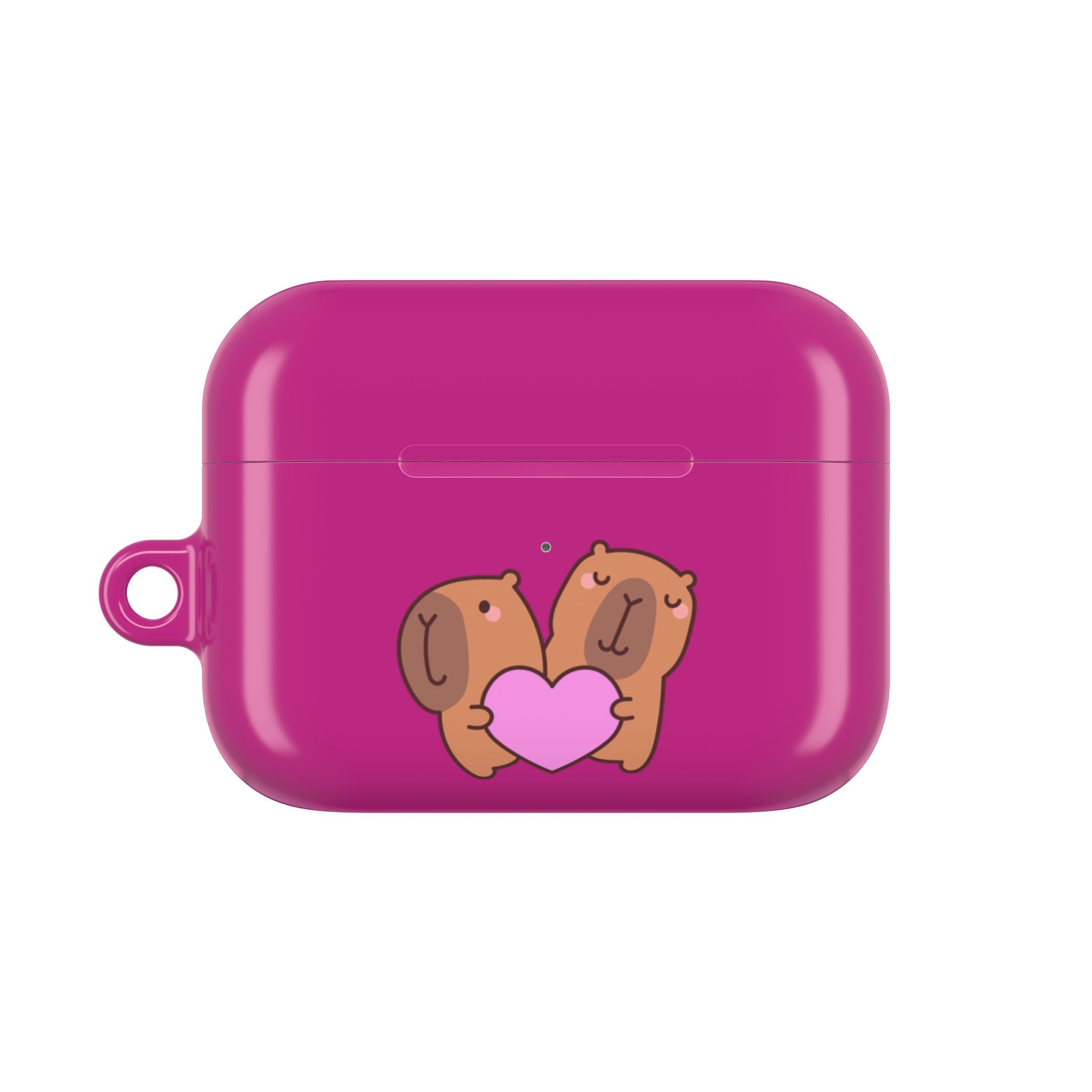 Cute Valentines Love Capybaras & Heart Envelope Protective AirPods Case