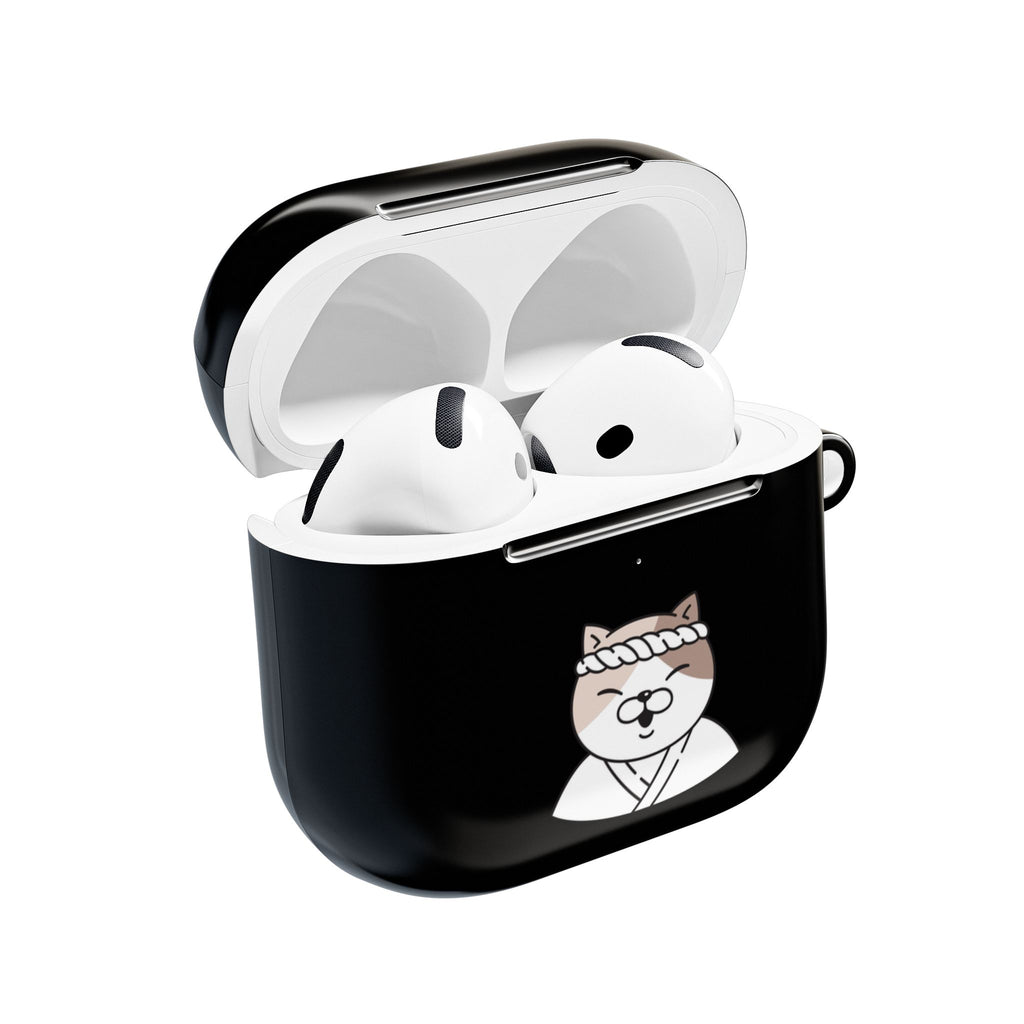 Samurai Shiba Inu with Japanese Flag Black AirPods or AirPods Pro Case