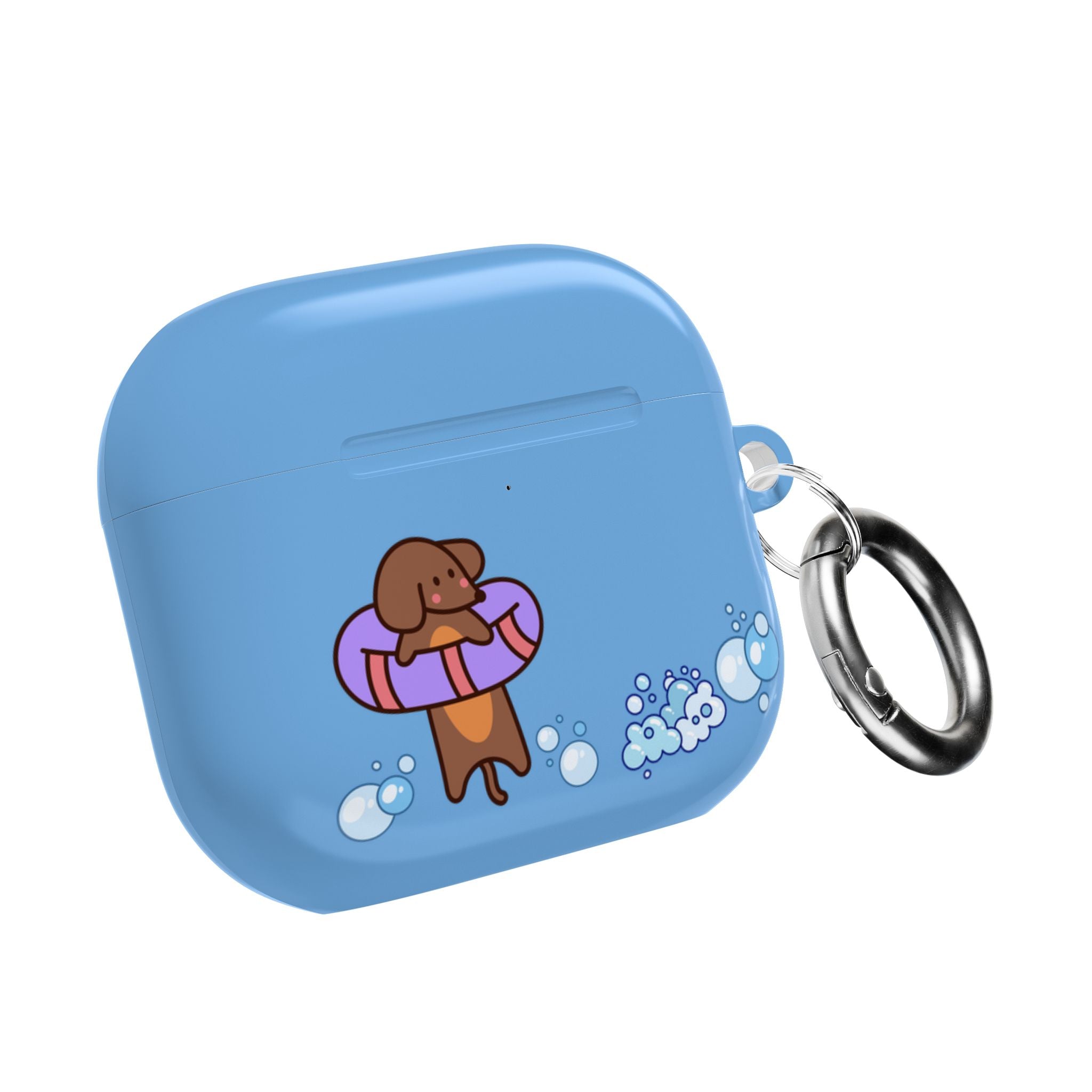 Cute Dachshund Dog & Crab Summer AirPod Case - Blue Beach Swim Float Design