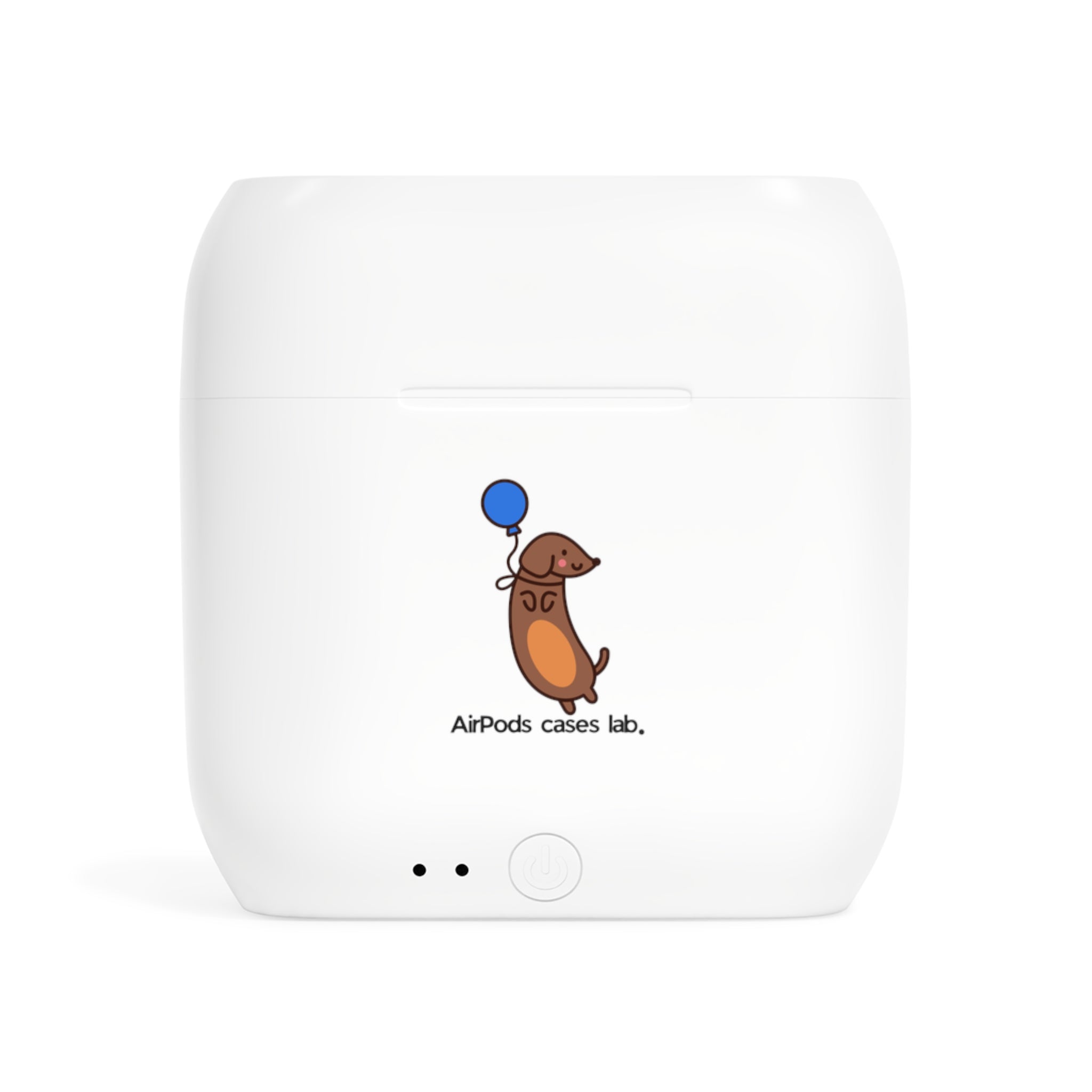 Dachshund and Balloon White Earbuds