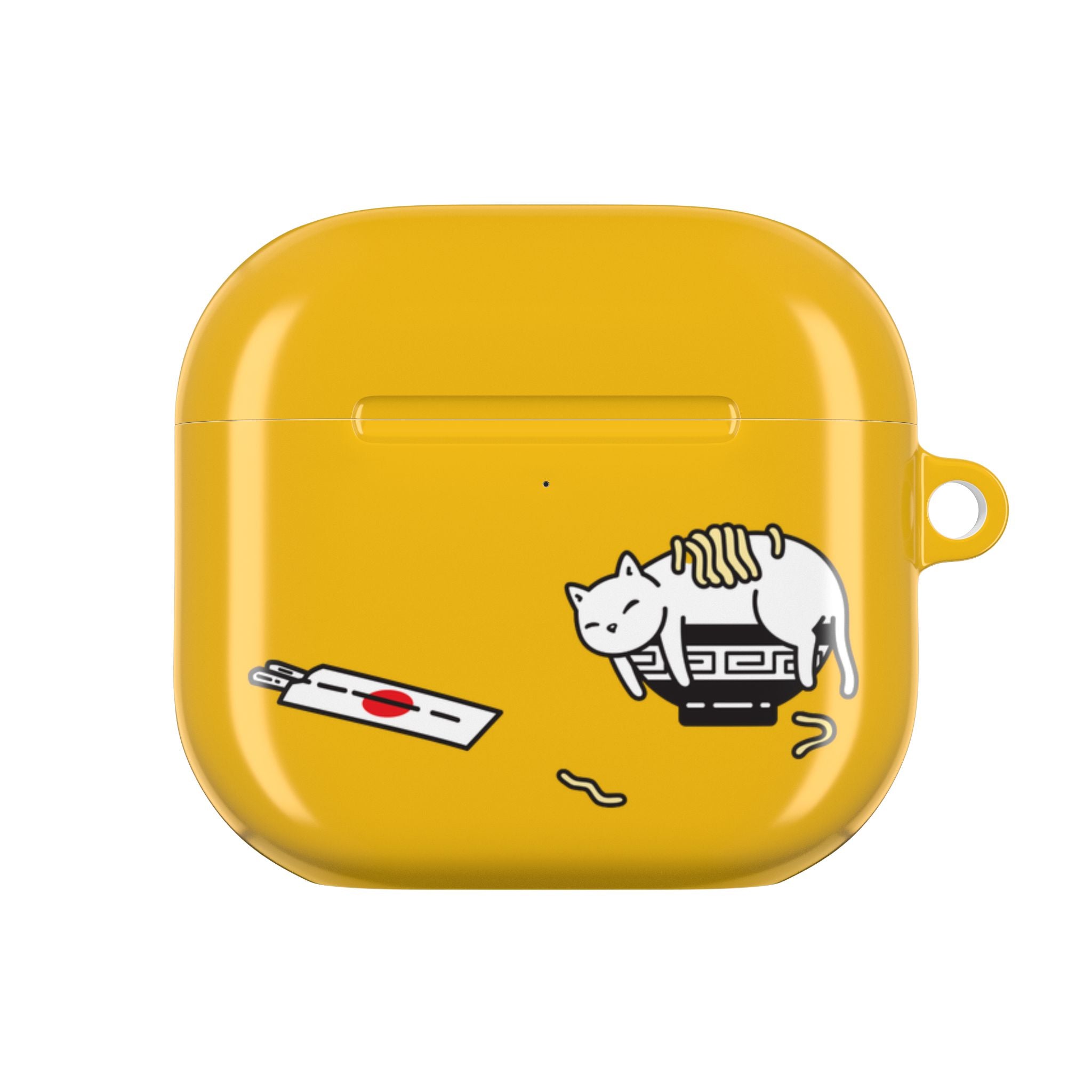 Japanese Cat & Chopsticks Yellow AirPods Case