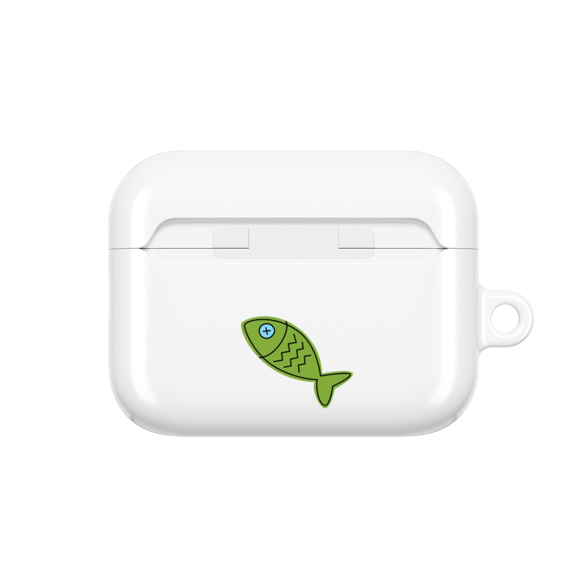 Cute Cat & Fish AirPod Case - Protective Cover with Nerdy Glasses Cat Design