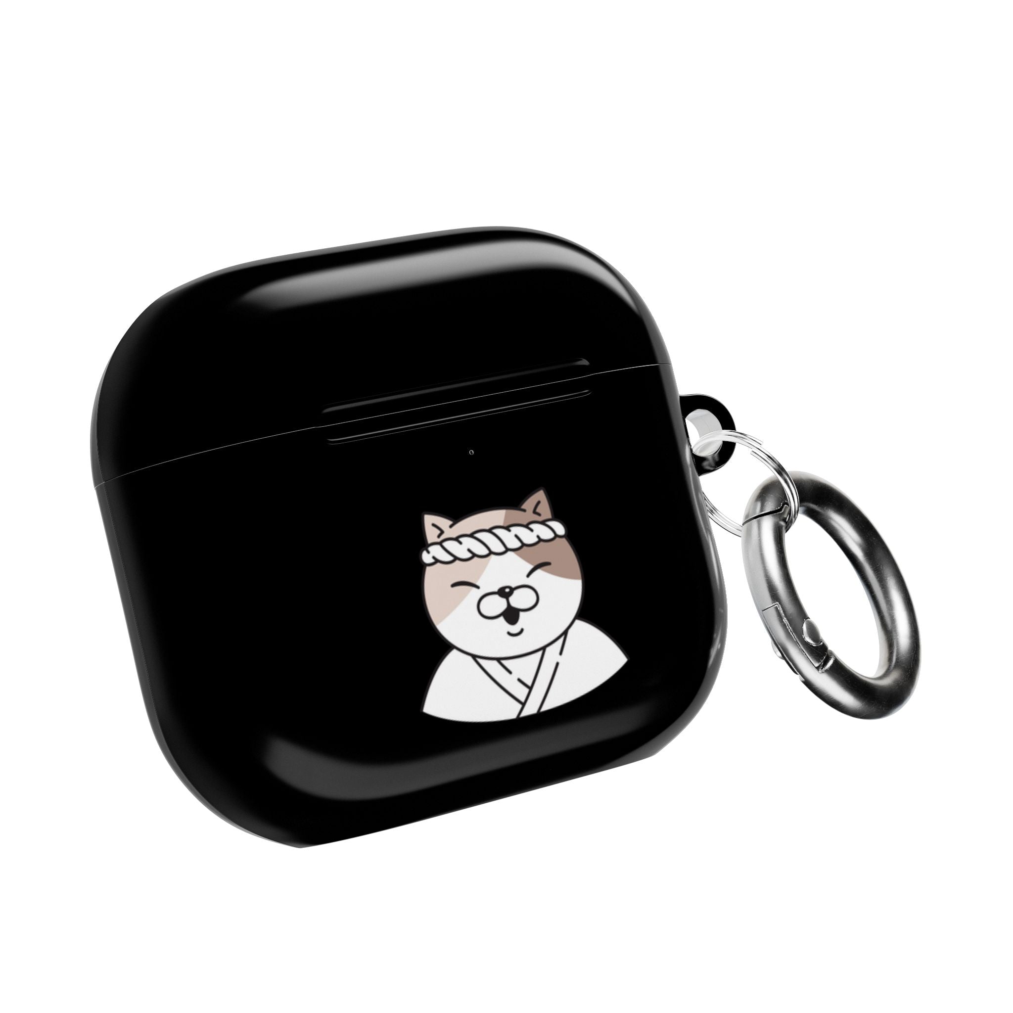 Samurai Shiba Inu with Japanese Flag Black AirPods or AirPods Pro Case