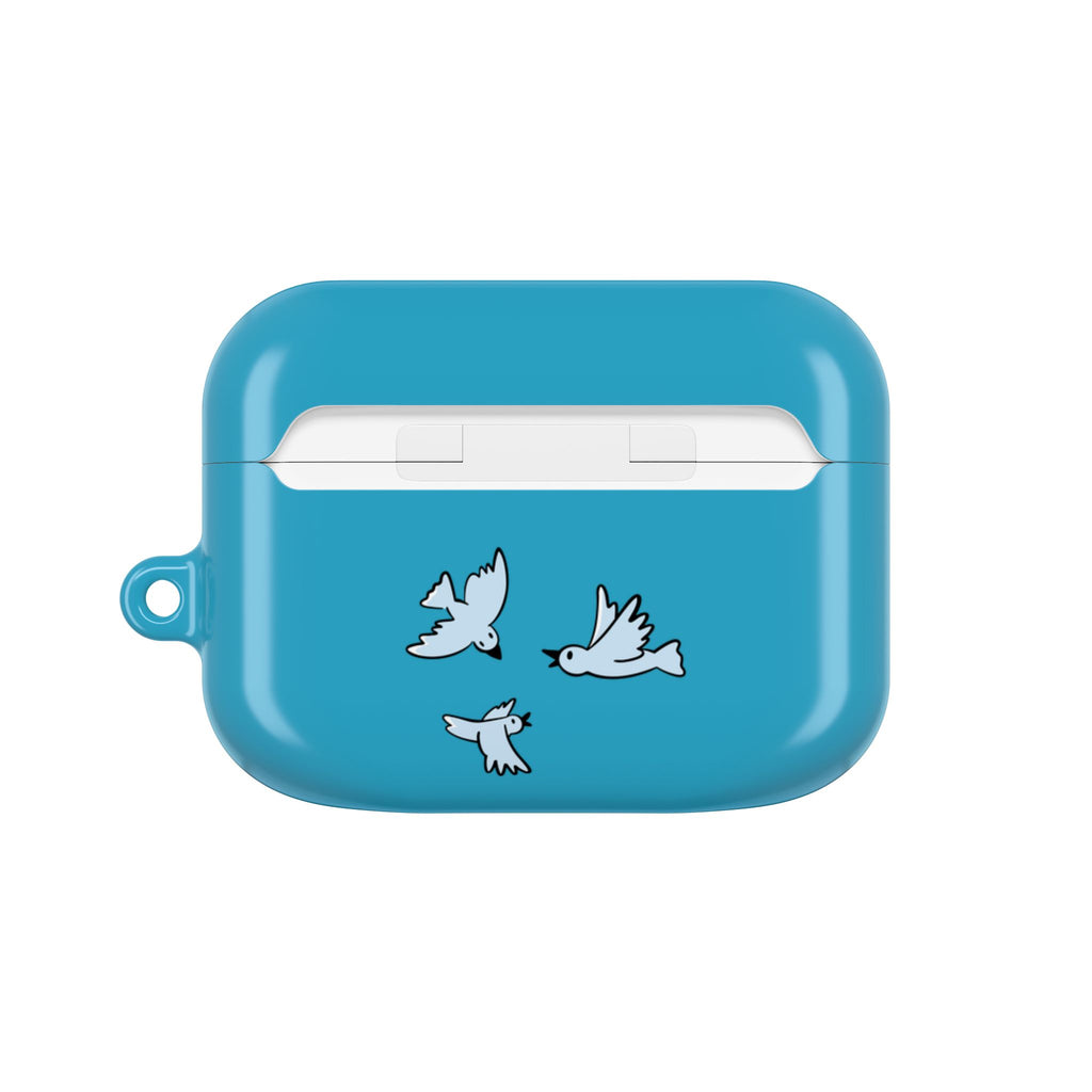 AirPod Case - Cute Flying Dachshund & Doves "always happy" Protective Case Cover