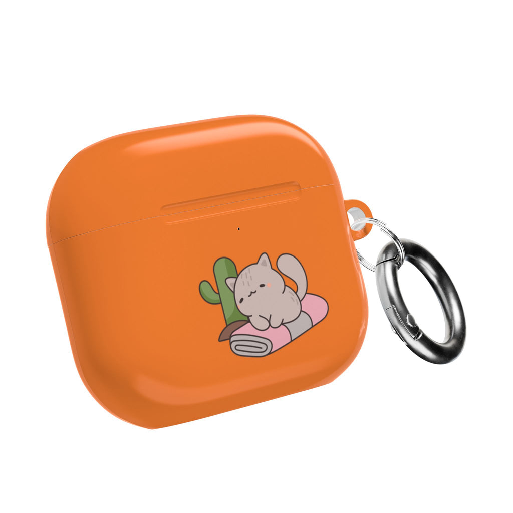 Cute Cat & Fish AirPod Case - Orange Protective Earbud Cover