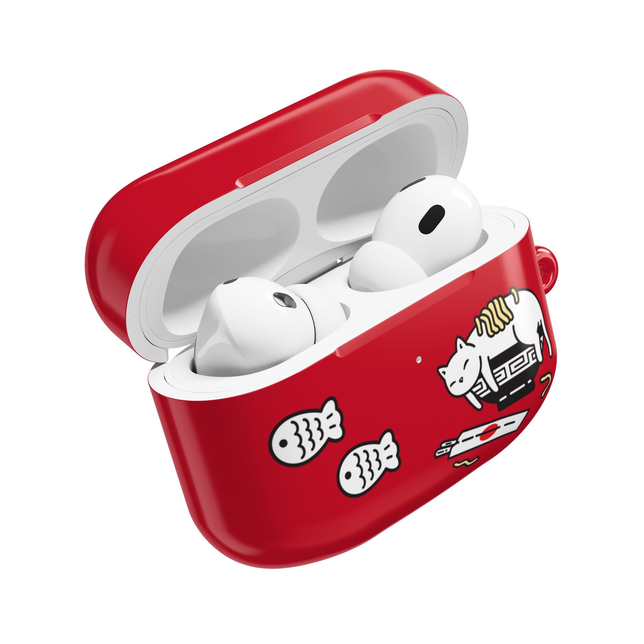 Lucky Japanese Cat & Fish Red AirPods or AirPods Pro Case